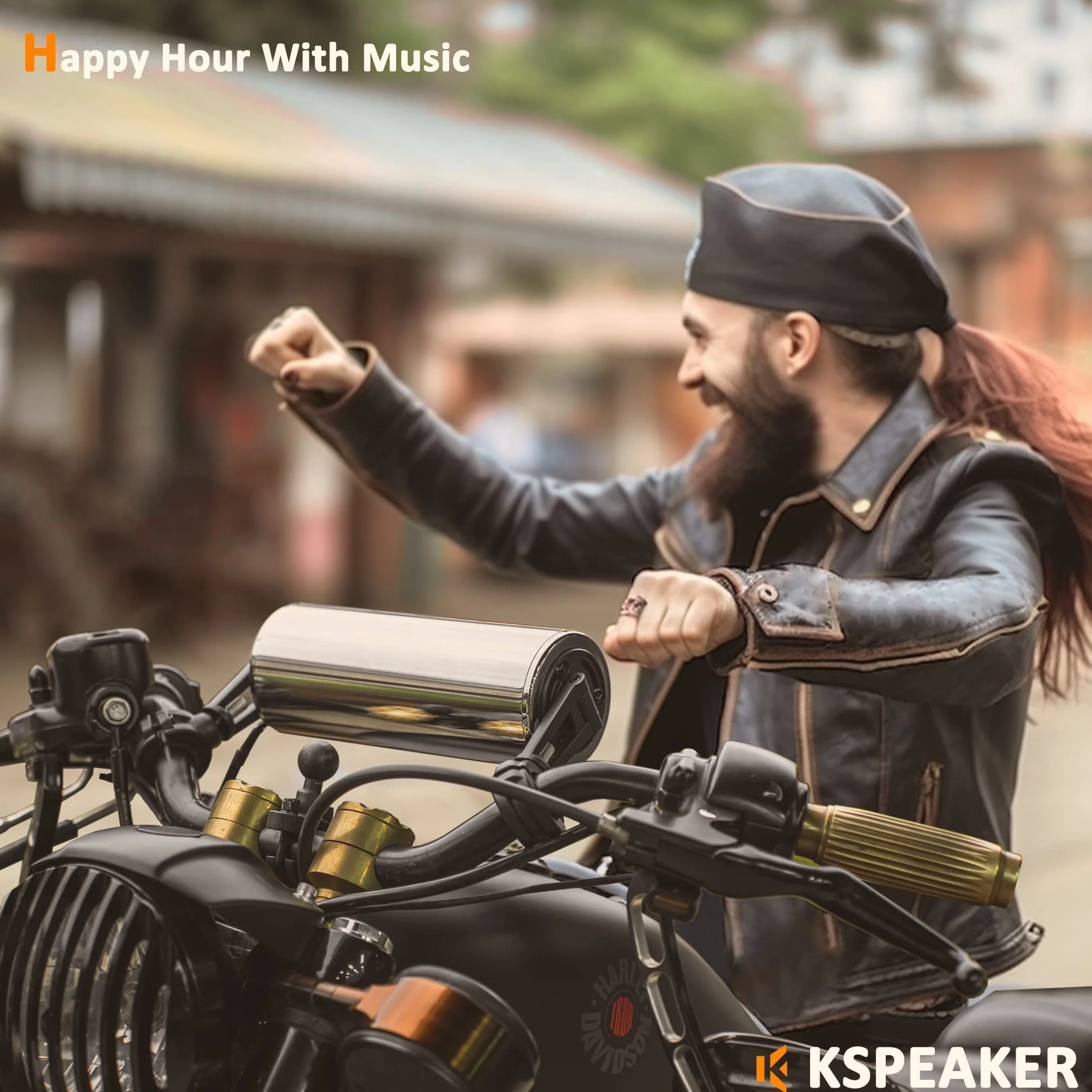 KSPEAKER Głośniki motocyklowe, Bluetooth, wodoodporny, radiowy, system audio, wbudowany wzmacniacz, idealny do ATV, skutera, pojazdu 12 V, metalowy odtwarzacz MP3 o przekątnej 3 cali, K2ch