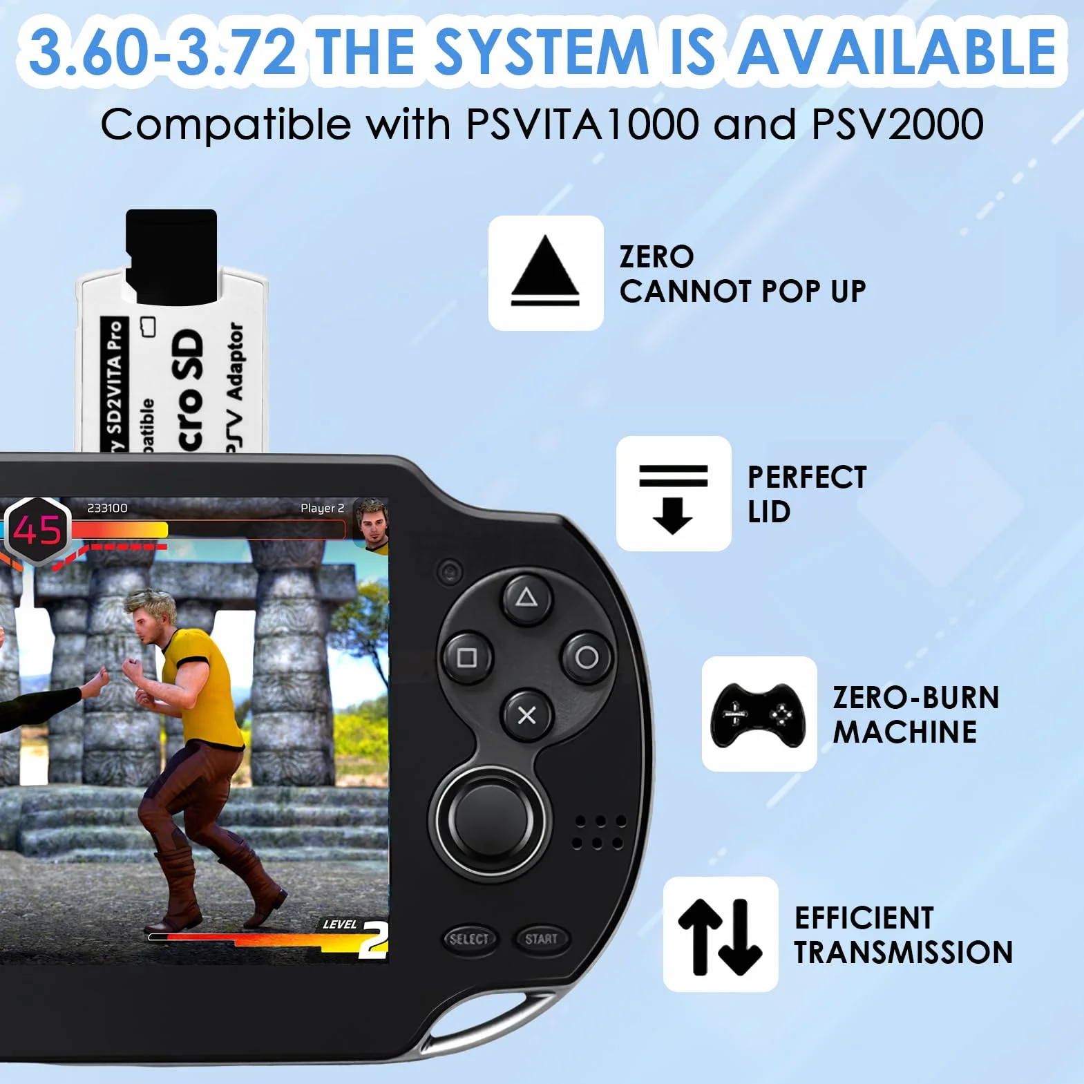 Karta pamięci SD2Vita 5.0 Ultimate Version Adapter do PS Vita, konwerter Micro SD PSVSD ze schowkiem, obsługa do 256 GB, dla PS Vita 1000/2000 Firmware HENkaku/Enso 3.60