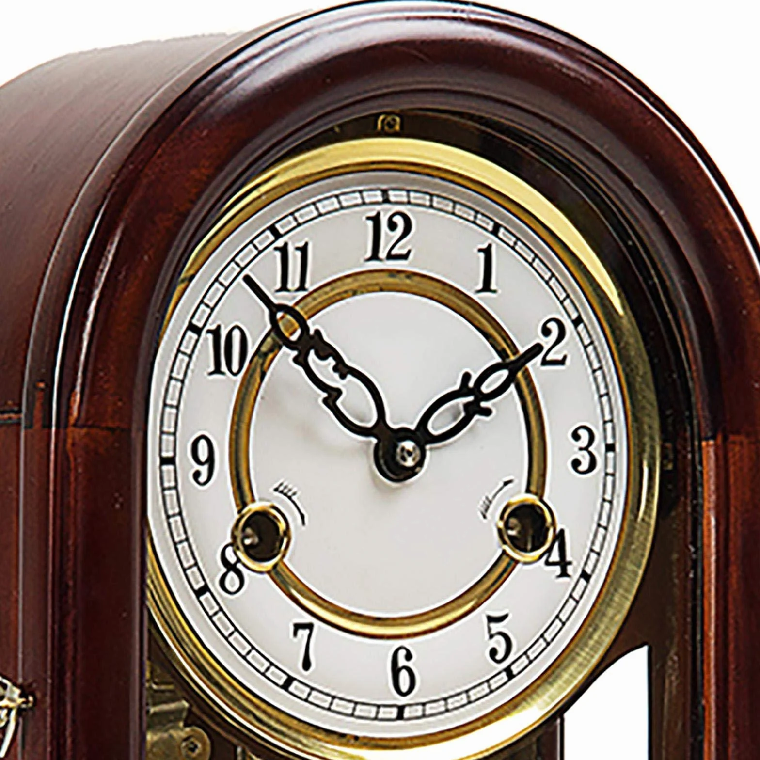 Horloge de cheminée traditionnelle en bois avec carillons Westminster – Horloge de table mécanique en bois marron pour décoration de maison, salon, bureau – Cadeau parfait pour une pendaison de