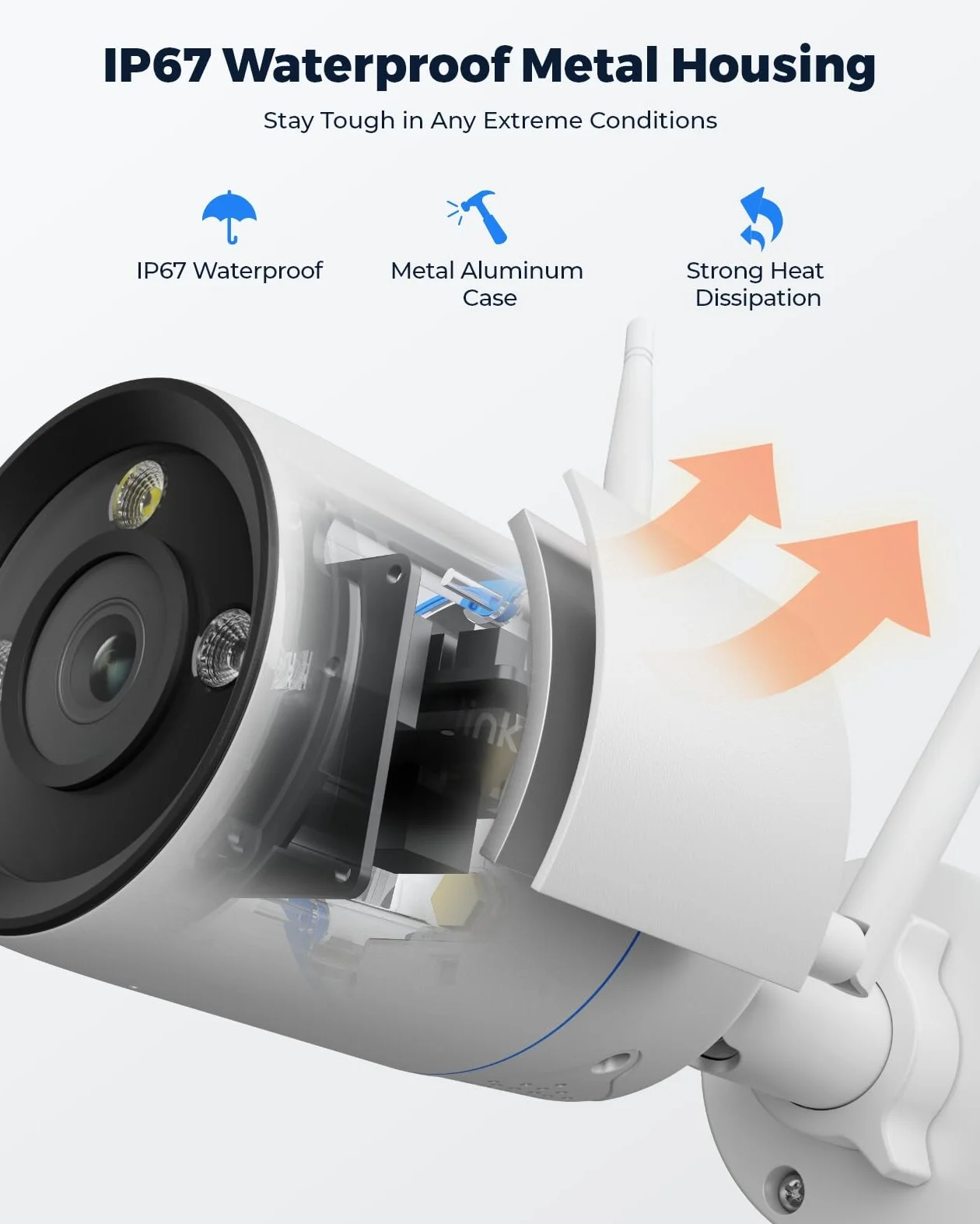 Reolink 4K Domowa Kamera Bezpieczeństwa, Kamera Zewnętrzna Wi-Fi 6 5/2,4 GHz z IP67, Wykrywanie Ludzi/Pojazdów/Zwierząt, Kolorowe Widzenie w Nocy, Dwukierunkowe Audio, Nagrywanie 24/7, RLC-810WA