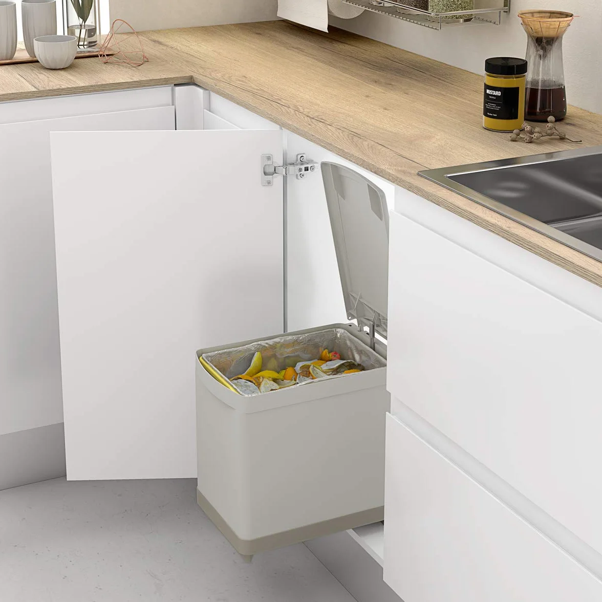Menage Confort Poubelle amovible 16 l pour meuble de cuisine