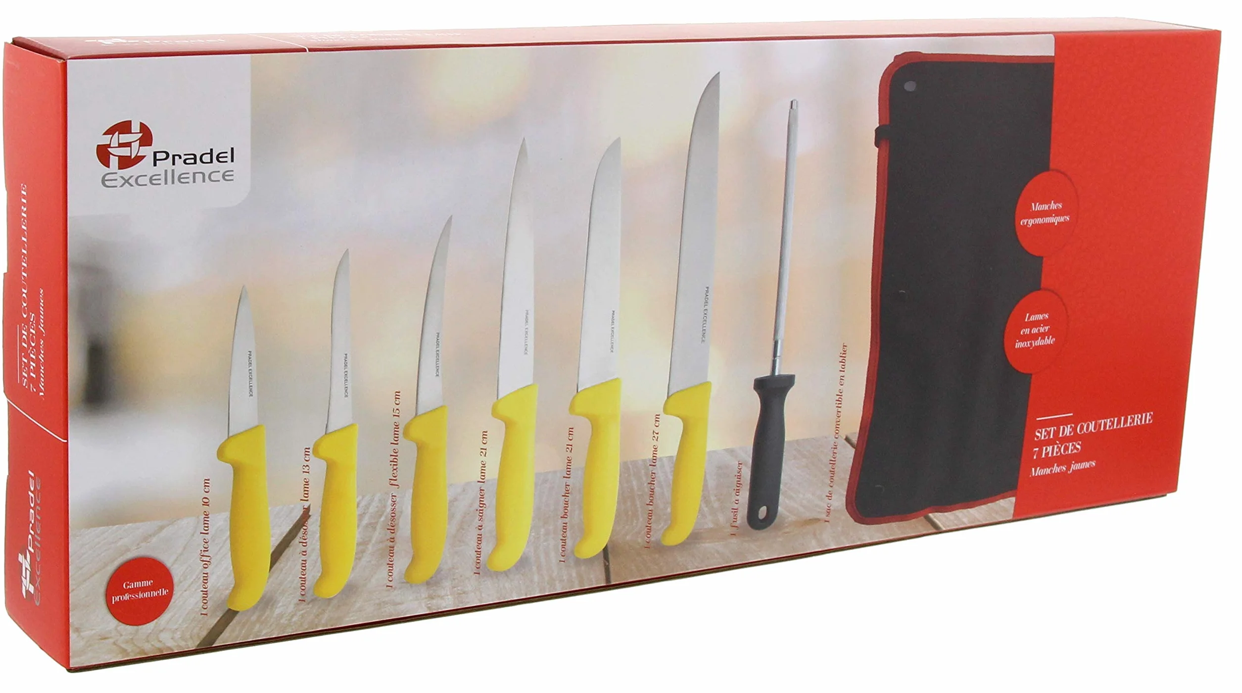 Pradel Excellence - I7107T - Sac de 7 Couteaux Boucher et Fusil