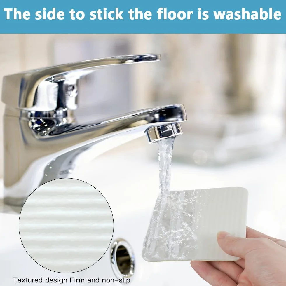 HOTUT Anti Derapant Tapis Lavable 8 Pièces Antidérapant Coupeable Blanc