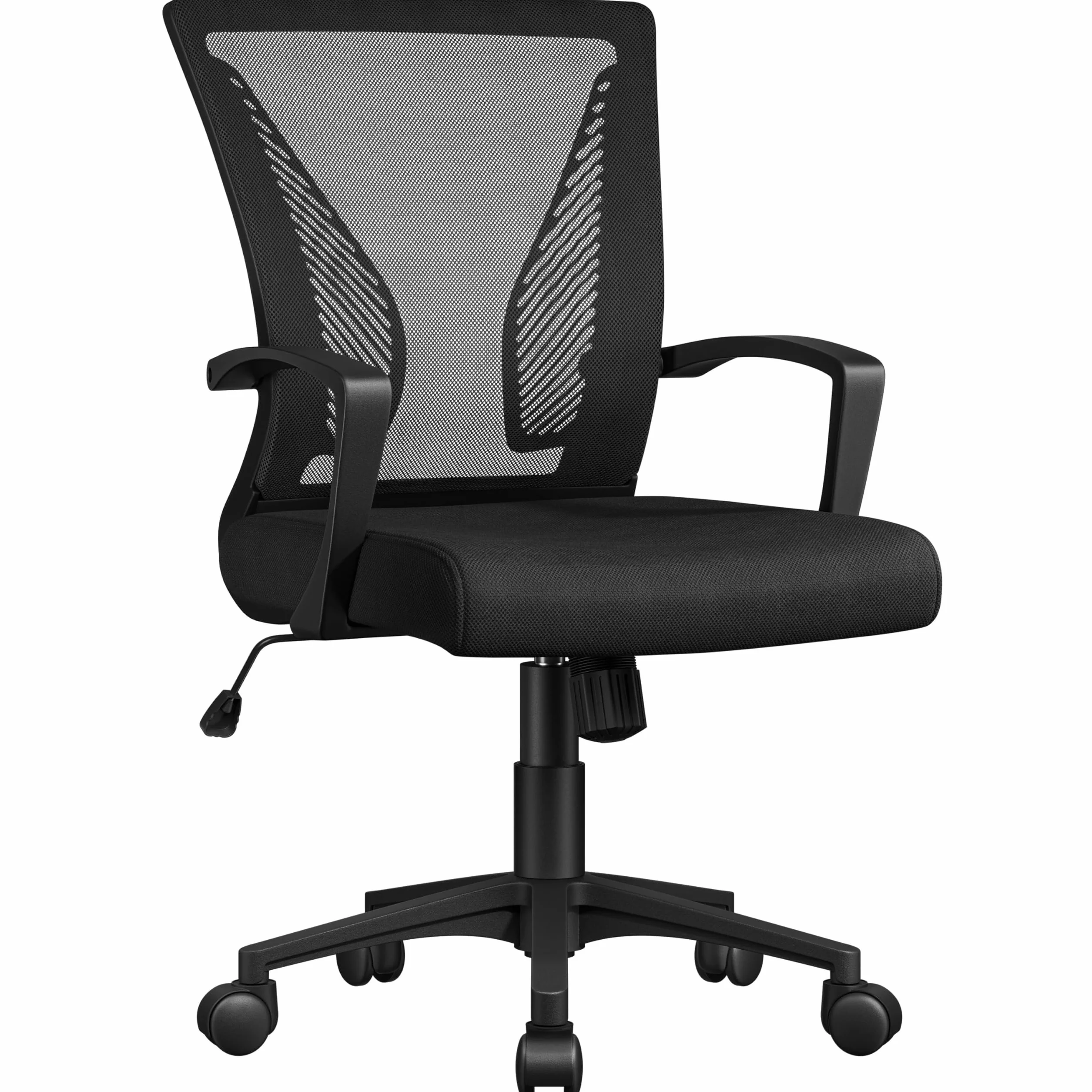 Yaheetech Chaise Bureau Fauteuil Ordinateur Réglable Inclinable Dossier Maille Respirante Roulettes Pivotantes Charge 136kg Noir
