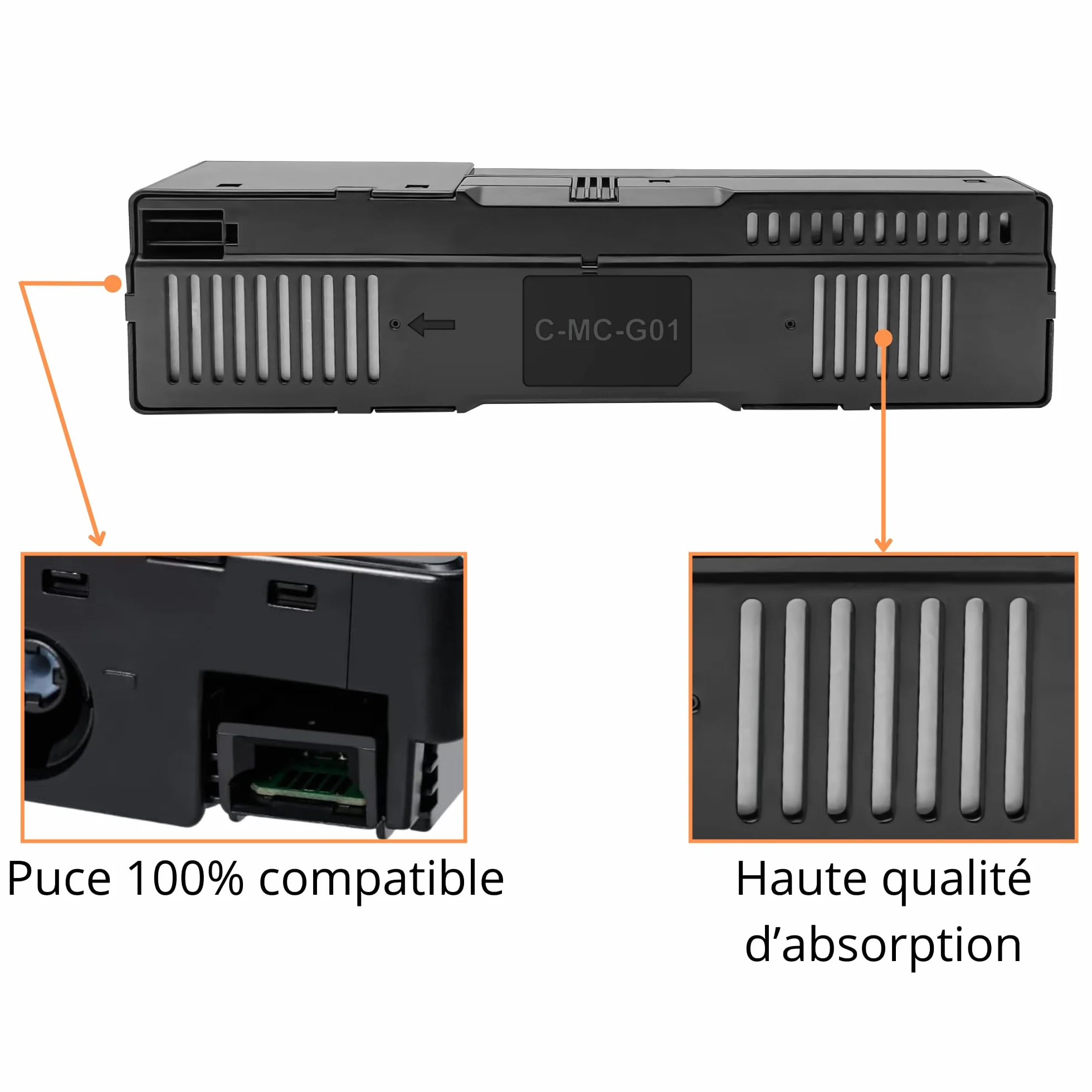 PHONILLICO Cartouche d'entretien réservoir d'encre Compatible Canon MC-G01 4628C001 Maxify GX6040 GX6050 GX7040 GX7050 GX5050 GX7090 Pack 1