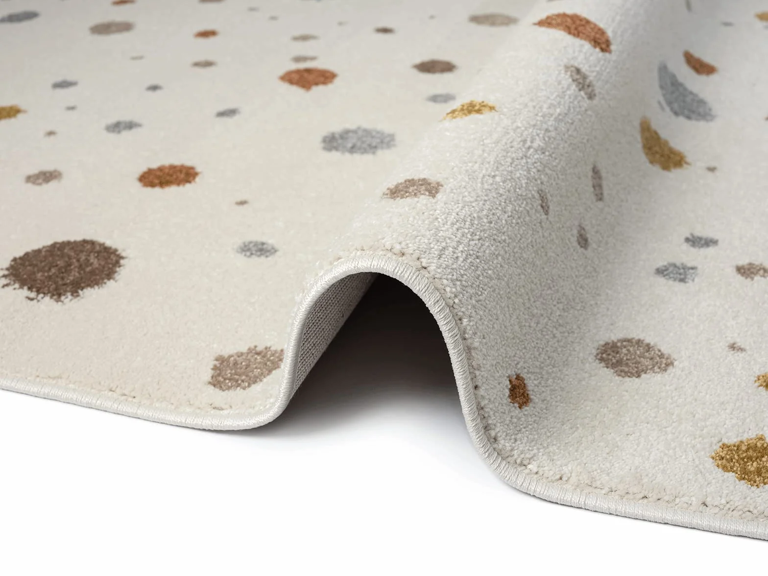 Tapis moderne doux pour enfants 120 x 170 cm crème motif à pois