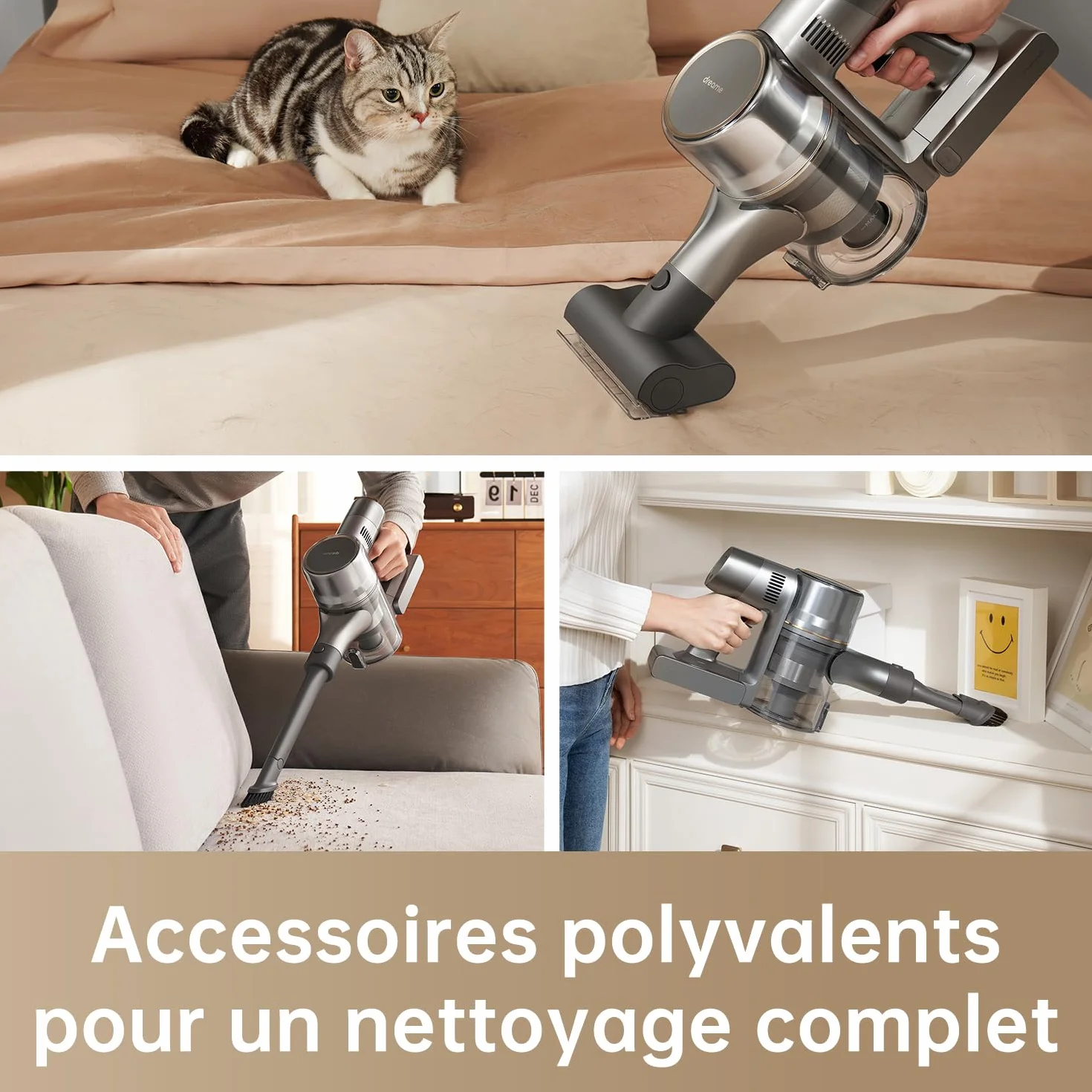 Dreame R20 Aspirateur Balai sans Fil, 22000Pa 190AW, Autonomie 90min, Détection de saleté, Anti-emmêlement