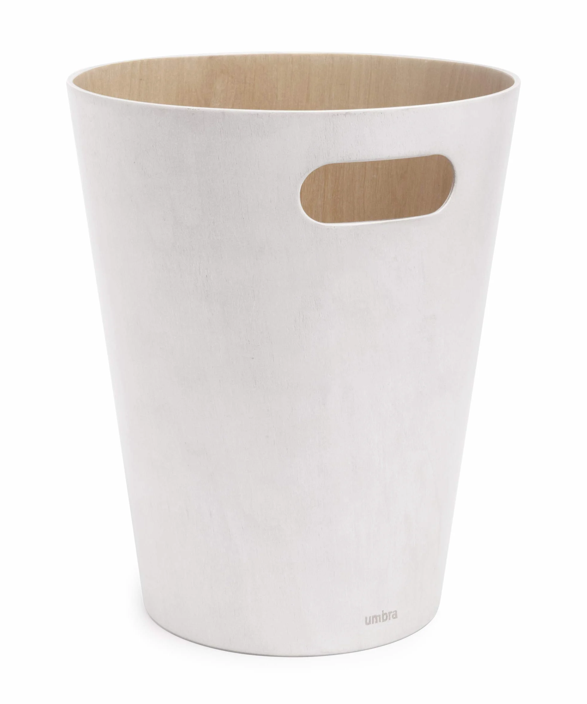 Umbra Woodrow Poubelle Corbeille À Papier Moderne Bois 7.5 L Salle De Bain Bureau Hêtre Commun Blanc/Naturel