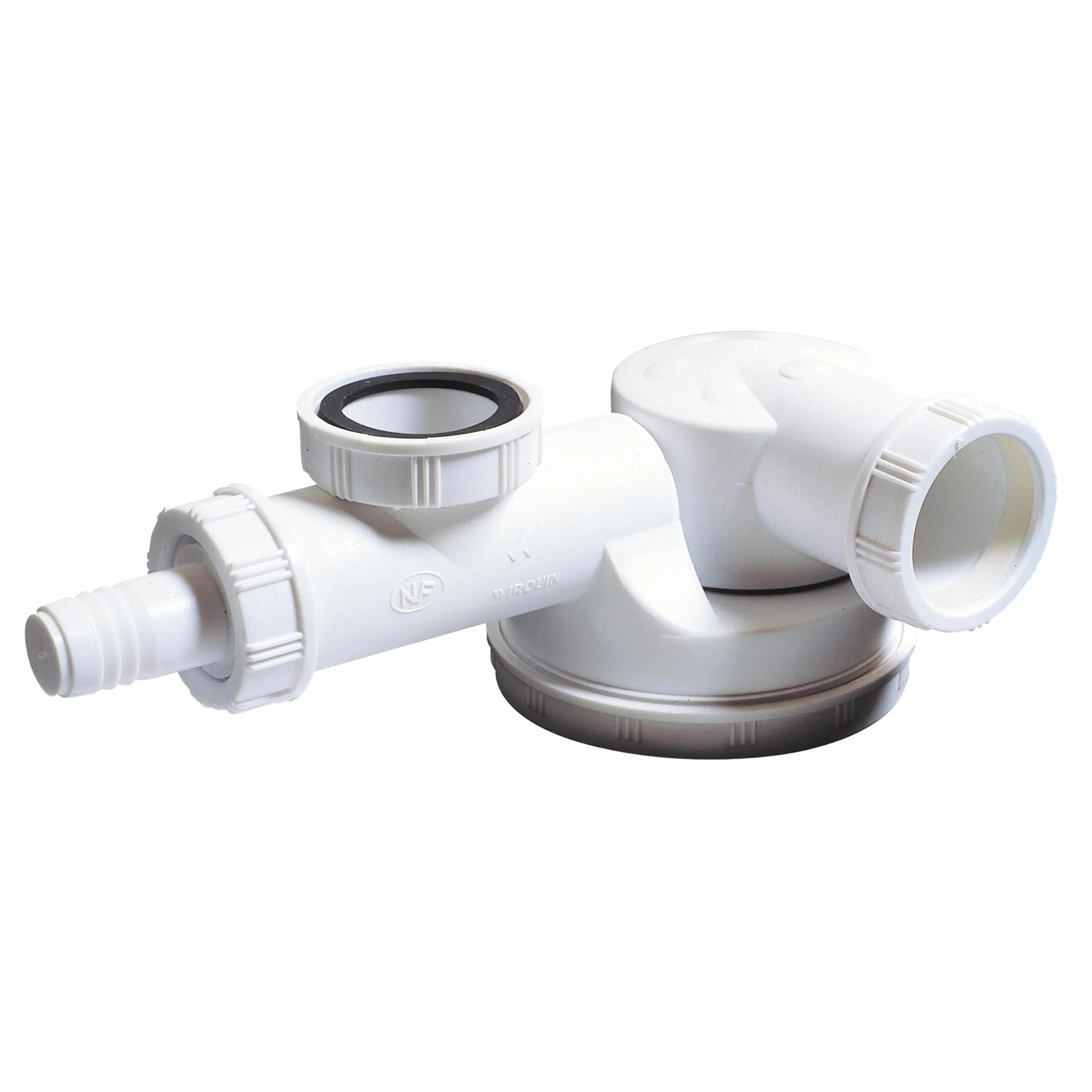 Wirquin Siphon évier gain de place Ø40 Espace avec garde d'eau 50 mm blanc