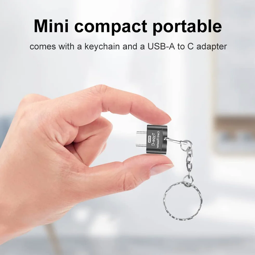 Czytnik kart micro SD, czytnik kart USB C TF z adapterem USB C na USB - kompatybilny z MacBookiem, laptopami, telefonami z systemem Android