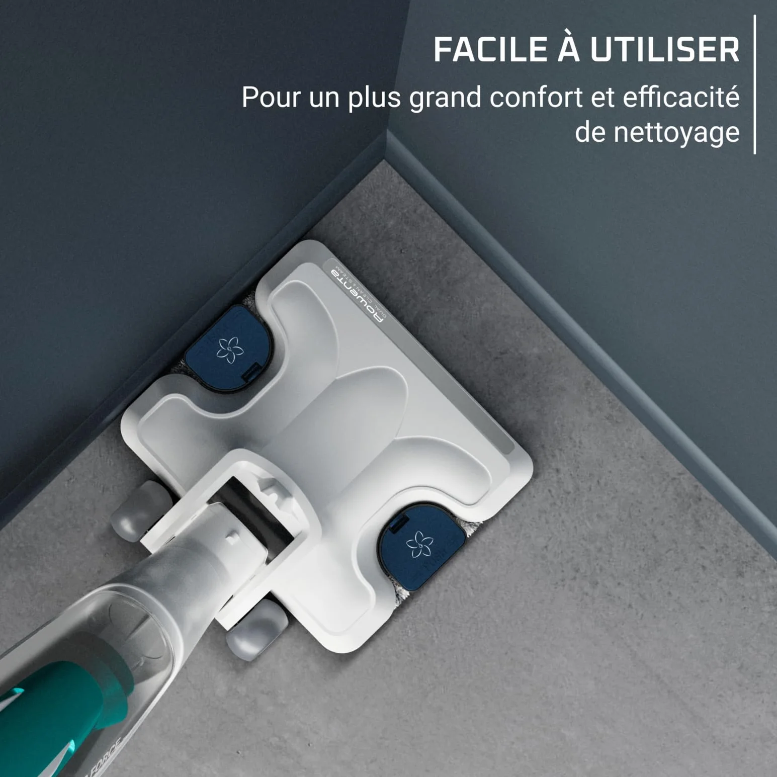 Rowenta Nettoyeur vapeur 2-en-1, Aspire et lave simultanément, Elimine 99,9 des bactéries, Pour tous les sols, Sans détergent, Diffuseur d’huiles essentielles, Clean et Steam Revolution RY7757WH