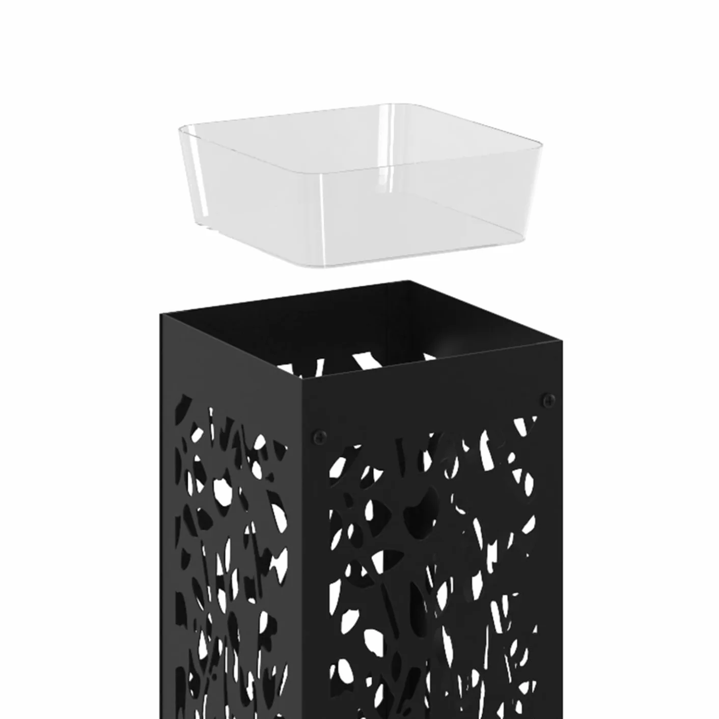 Porte Parapluie Flower Acier Noir 45 cm