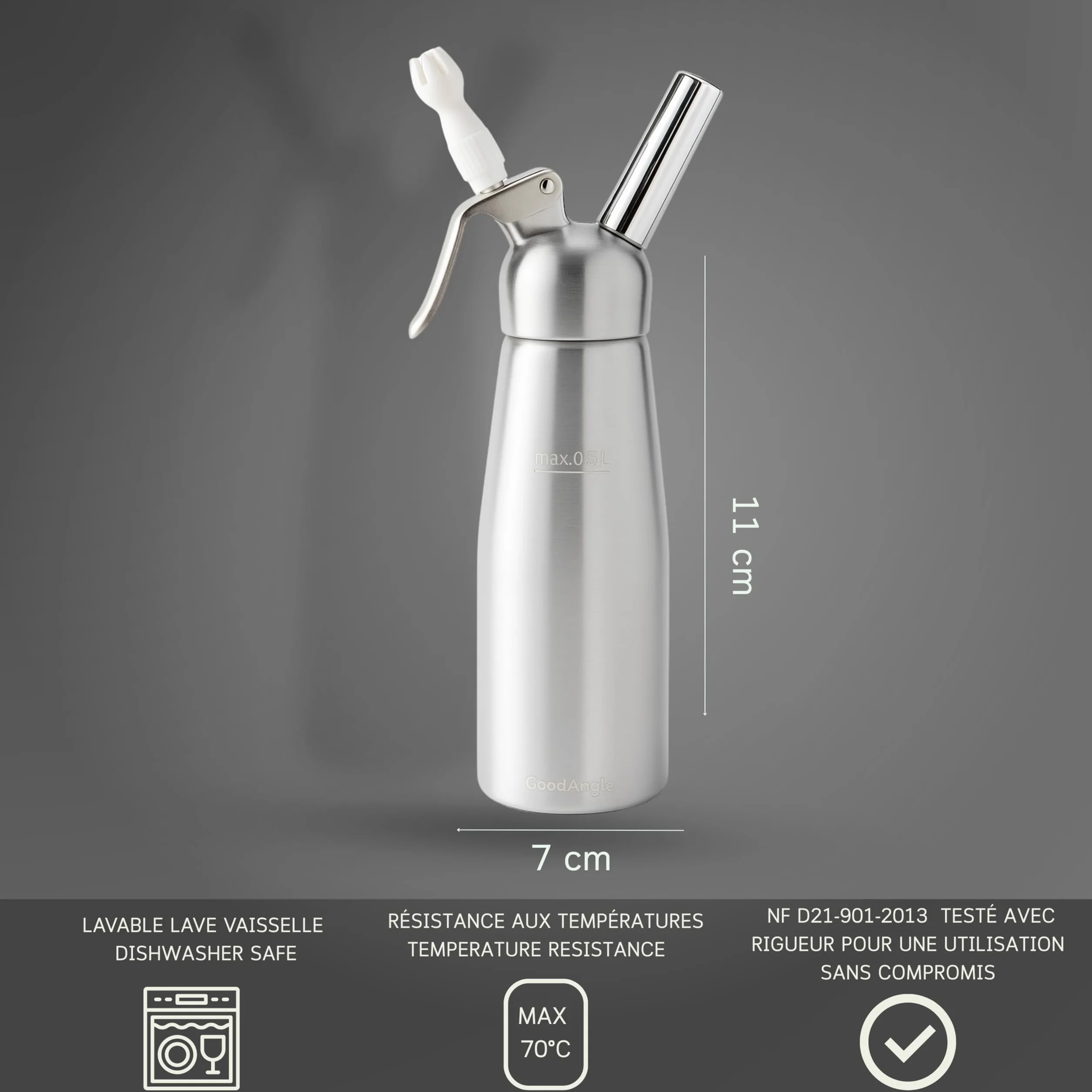 MASTRAD Cartouches N₂O Siphon Chantilly Lot de 10 Acier Haute Qualité Compatible Tous Siphons Standard
