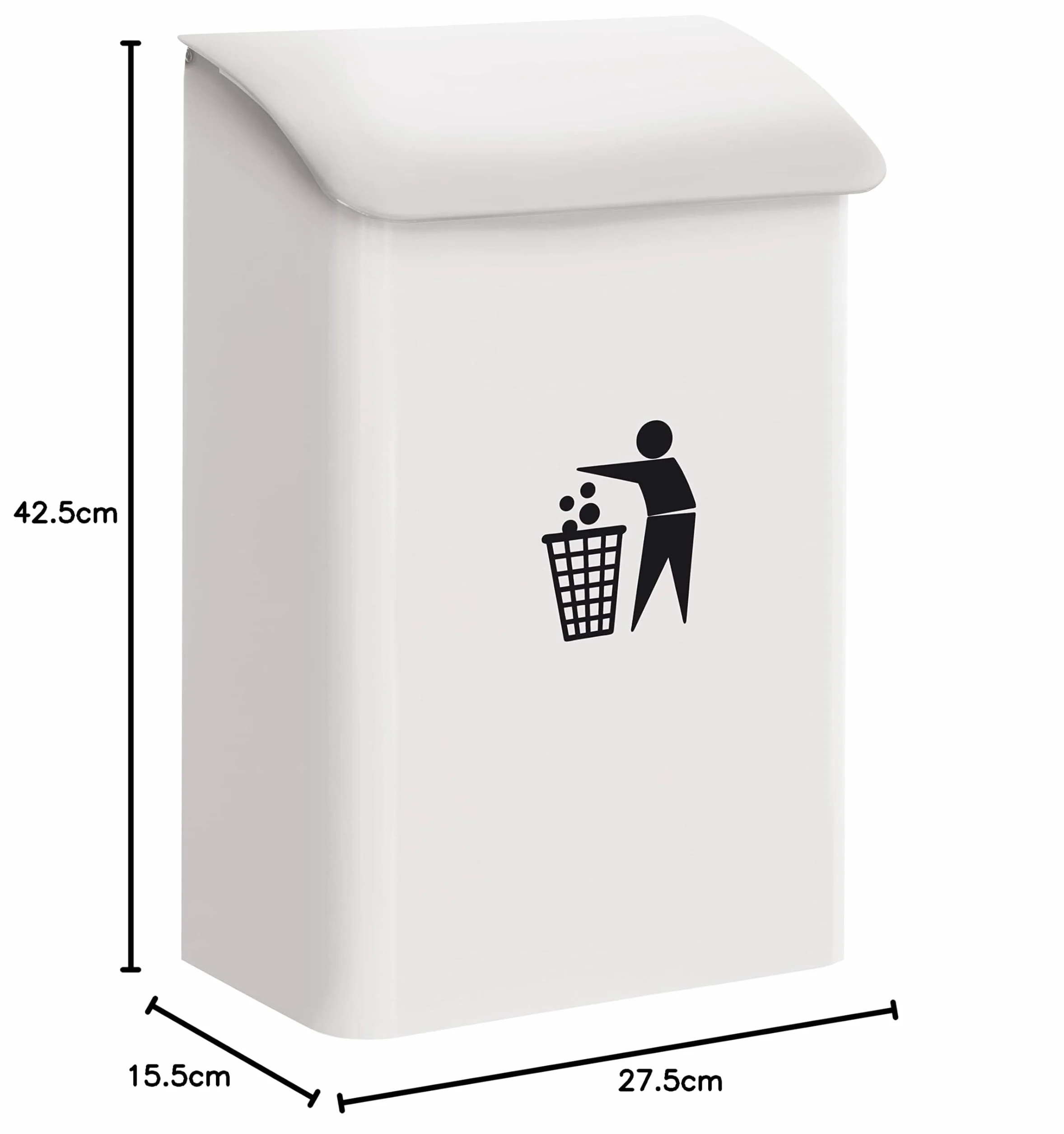 ARREGUI E6101 Poubelle Murale de recyclage en acier 18L Blanc