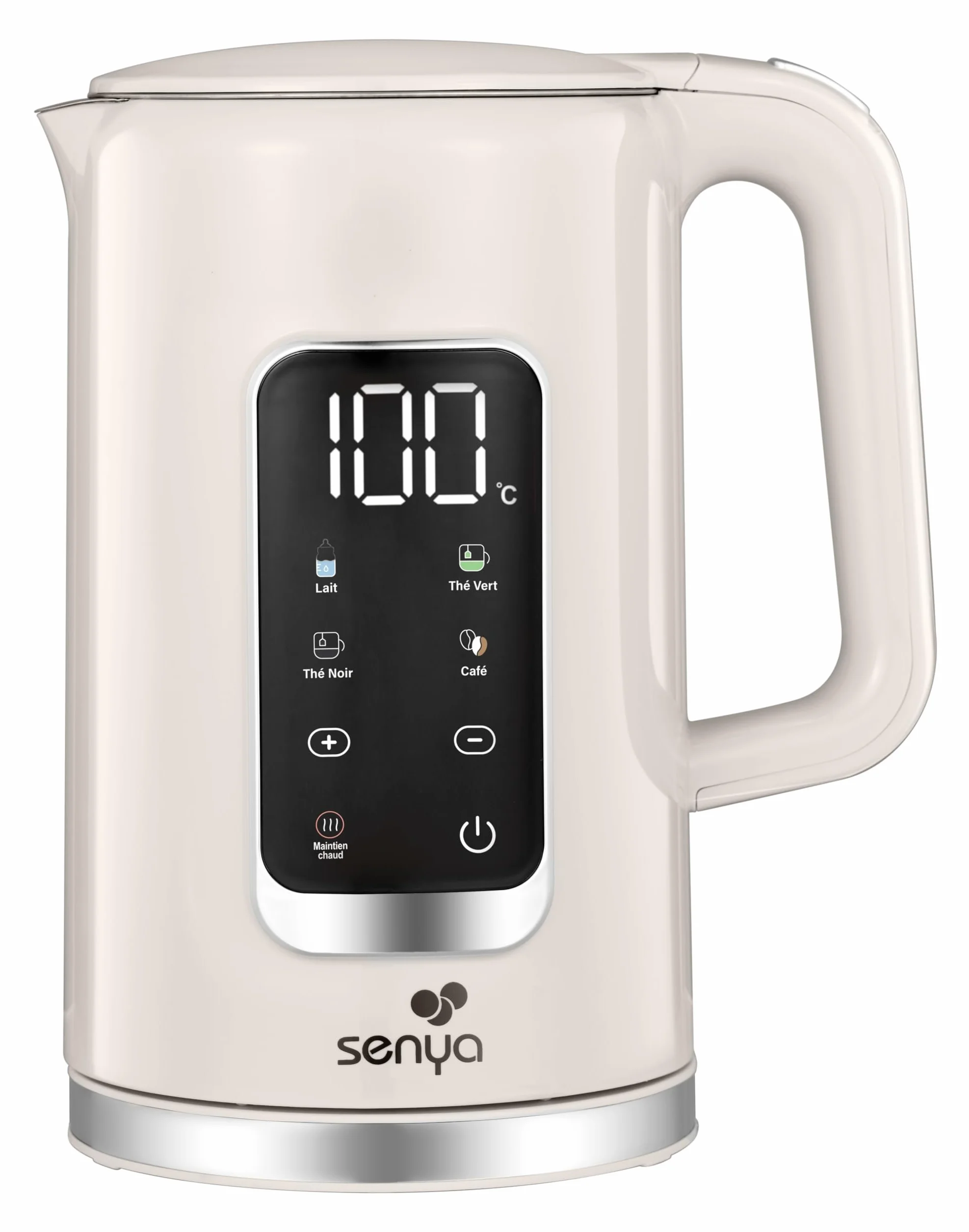 SENYA Bouilloire Électrique 1,7 L Inox Température Réglable 40-100°C Écran LCD Maintien au Chaud 2h 5 Programmes 2200W Socle 360°