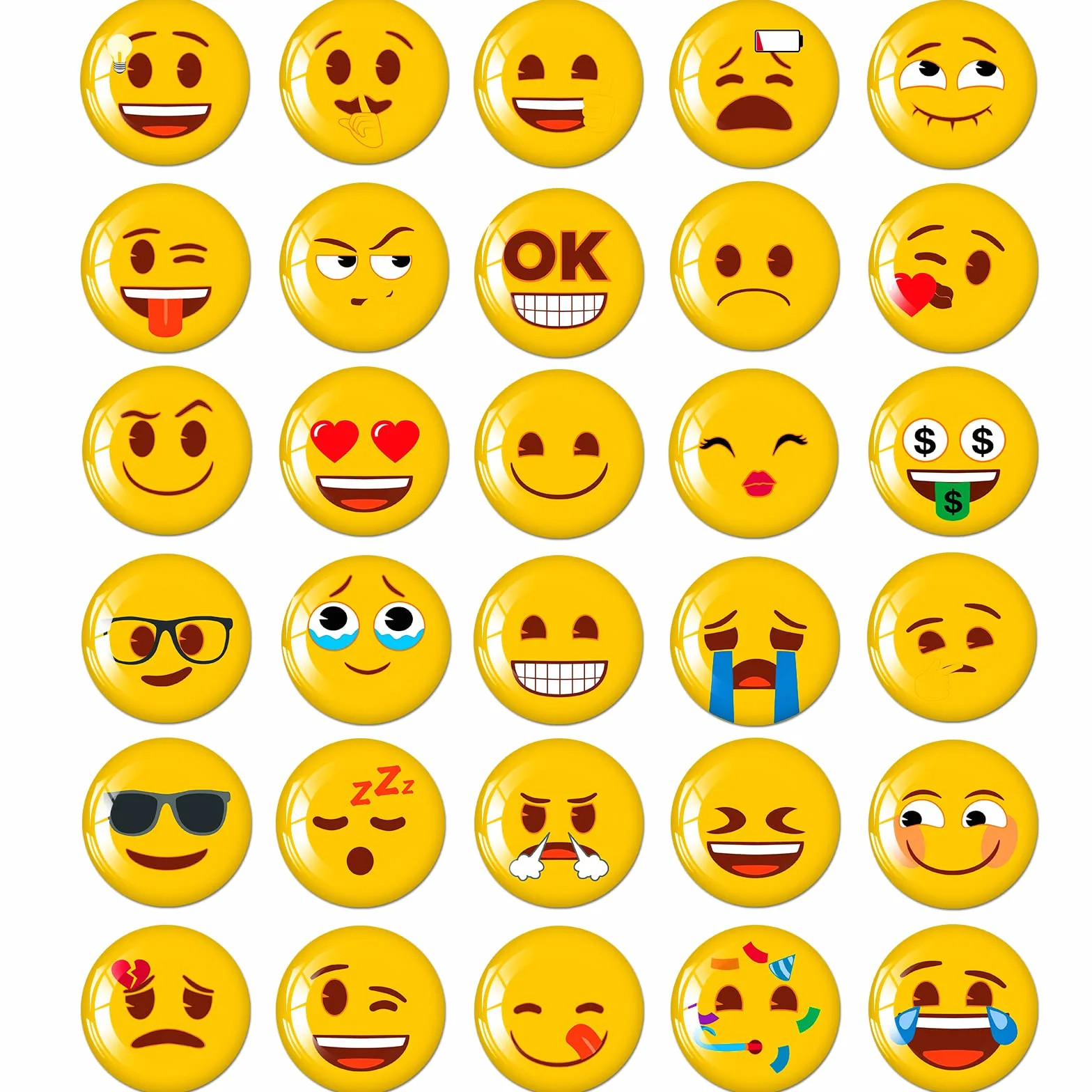 MORCART 30 Aimants Emoji Magnétique Frigo Tableau Blanc Décoratif