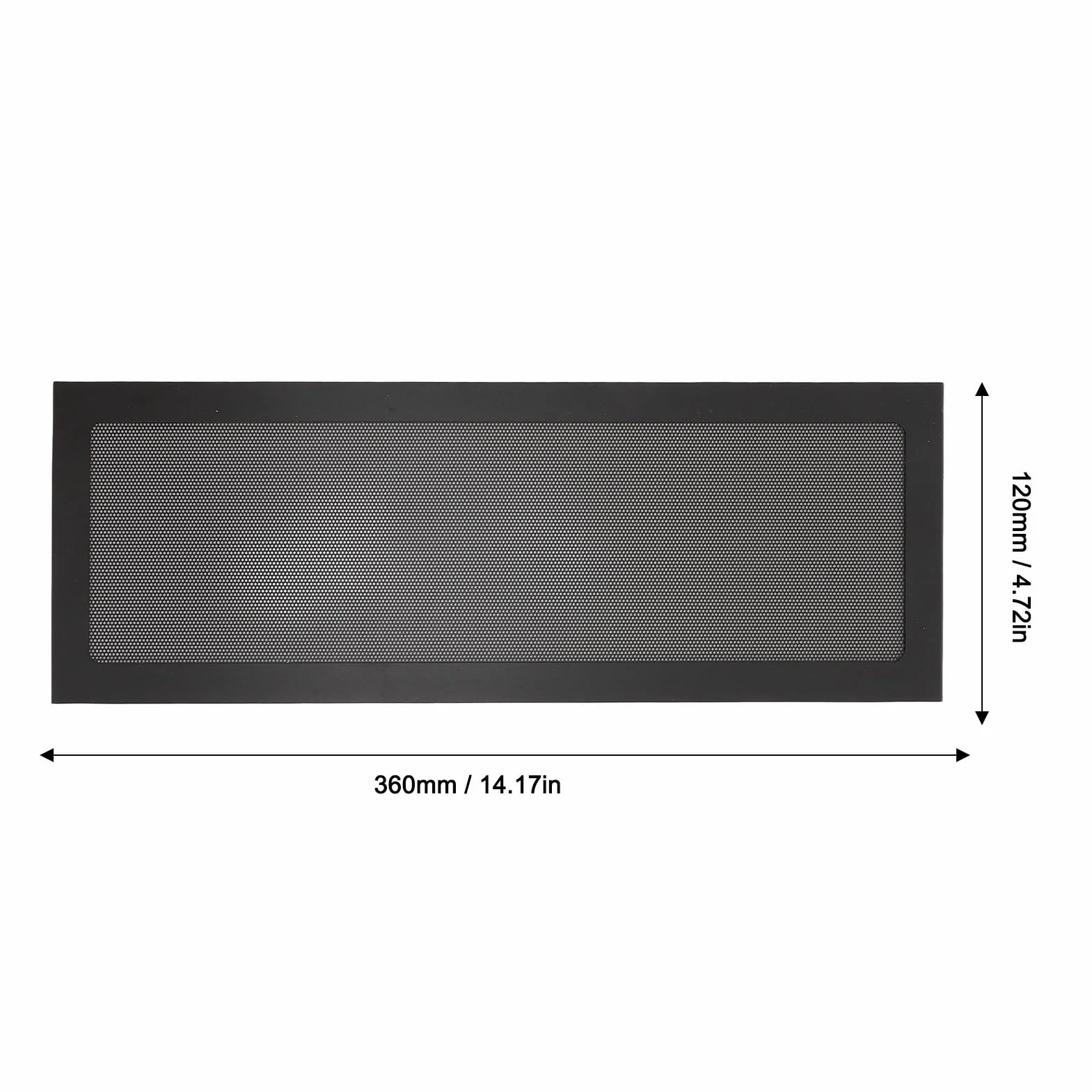 360x120mm DIY Obudowa PC Filtr Siatkowy Przeciwpyłowy, Pyłoszczelna Osłona Filtra Siatkowego z PCV z Paskiem Magnetycznym, 2 szt. Wentylator Chłodnicy Komputerowej Pokrywa Filtra