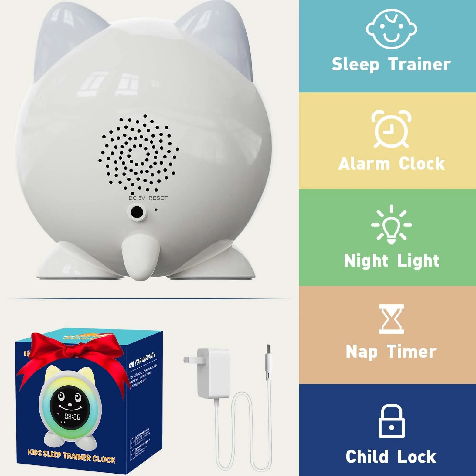 Time to Wake Réveil pour Enfants, I.CODE Horloge D'entraînement du Sommeil pour Les Tout - Petits avec Veilleuse et Minuterie Nap, Cadeau pour Les Enfants de 2 à 10 Ans (Vert forêt)