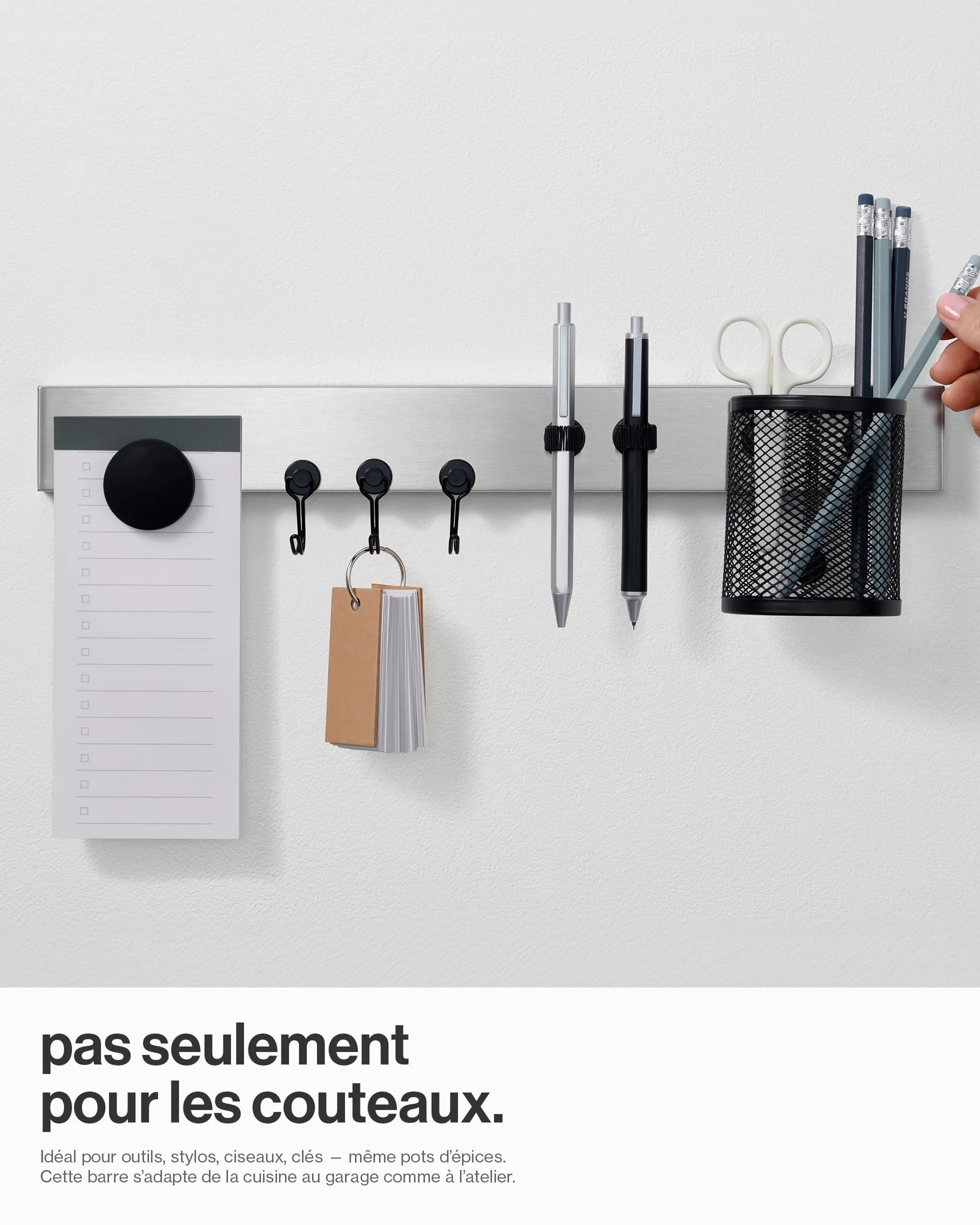 LARHN Porte Couteaux Aimanté 40 cm Acier Inoxydable Barre Aimantée pour Couteaux Cuisine