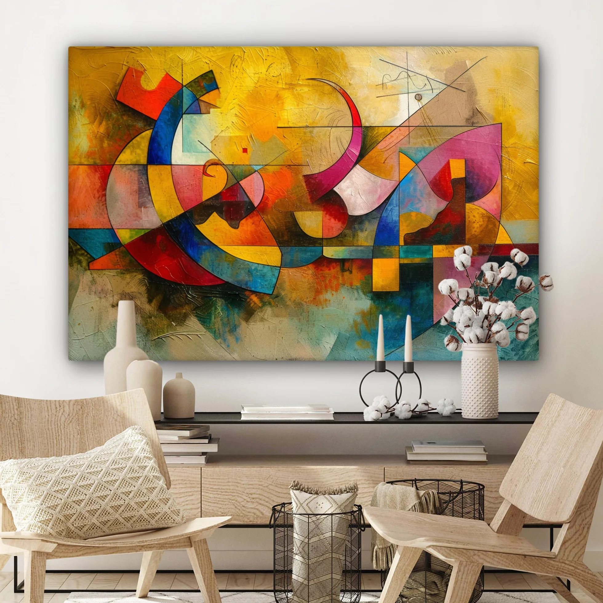 MuchoWow© Impression sur Toile Decoration Murale Peinture 120x80 cm Tableaux Decoratifs Muraux Décoration Chambre Art - Abstrait - Moderne