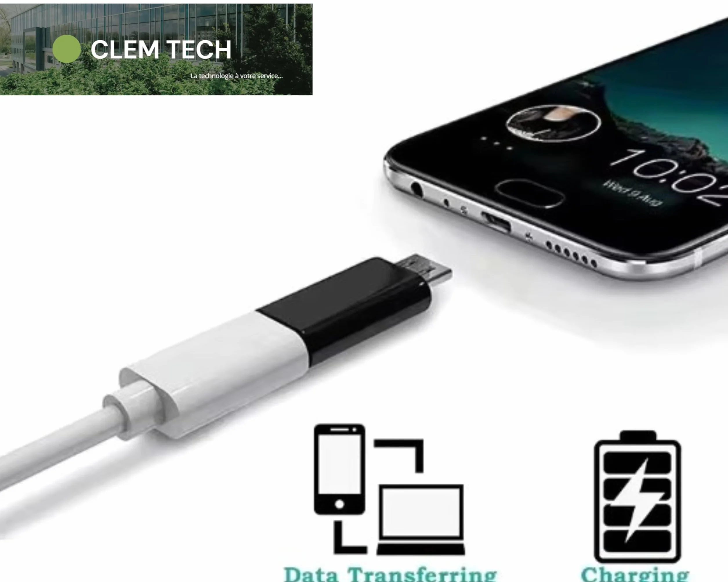 Adaptateur USB-C vers Micro USB Lot de 2 Clem Tech