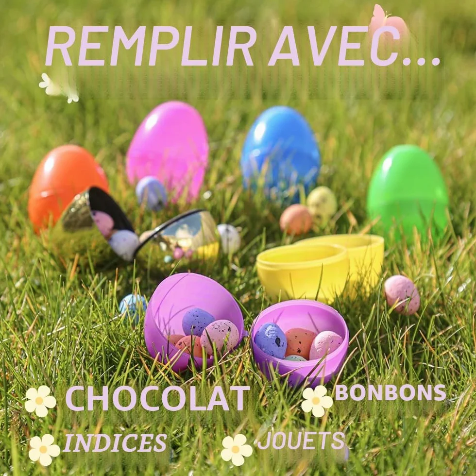 TRIXES Lot de 12 Œufs de Pâques Vides Colorés Remplissez de Surprise