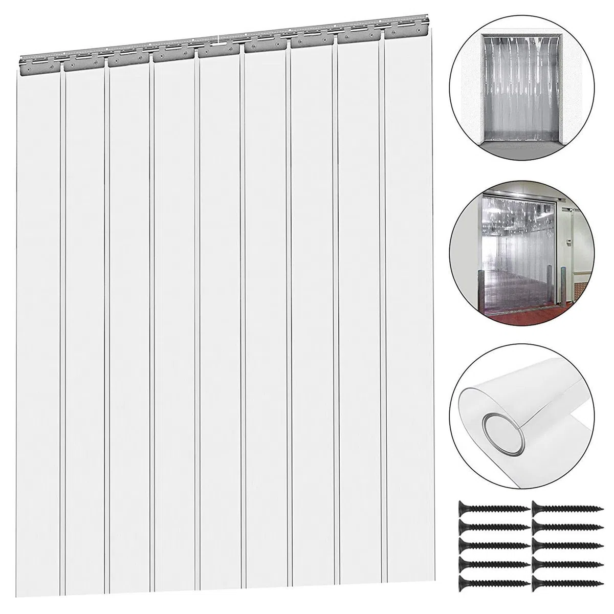 Rideaux À Lamelles Transparent Rideau Industriel À Lanières Réduction de Bruit Peut Être Personnalisé, for Entrées D'escalier, Grands Centres Commerciaux(1.6mm,1.2Mx2.3M)