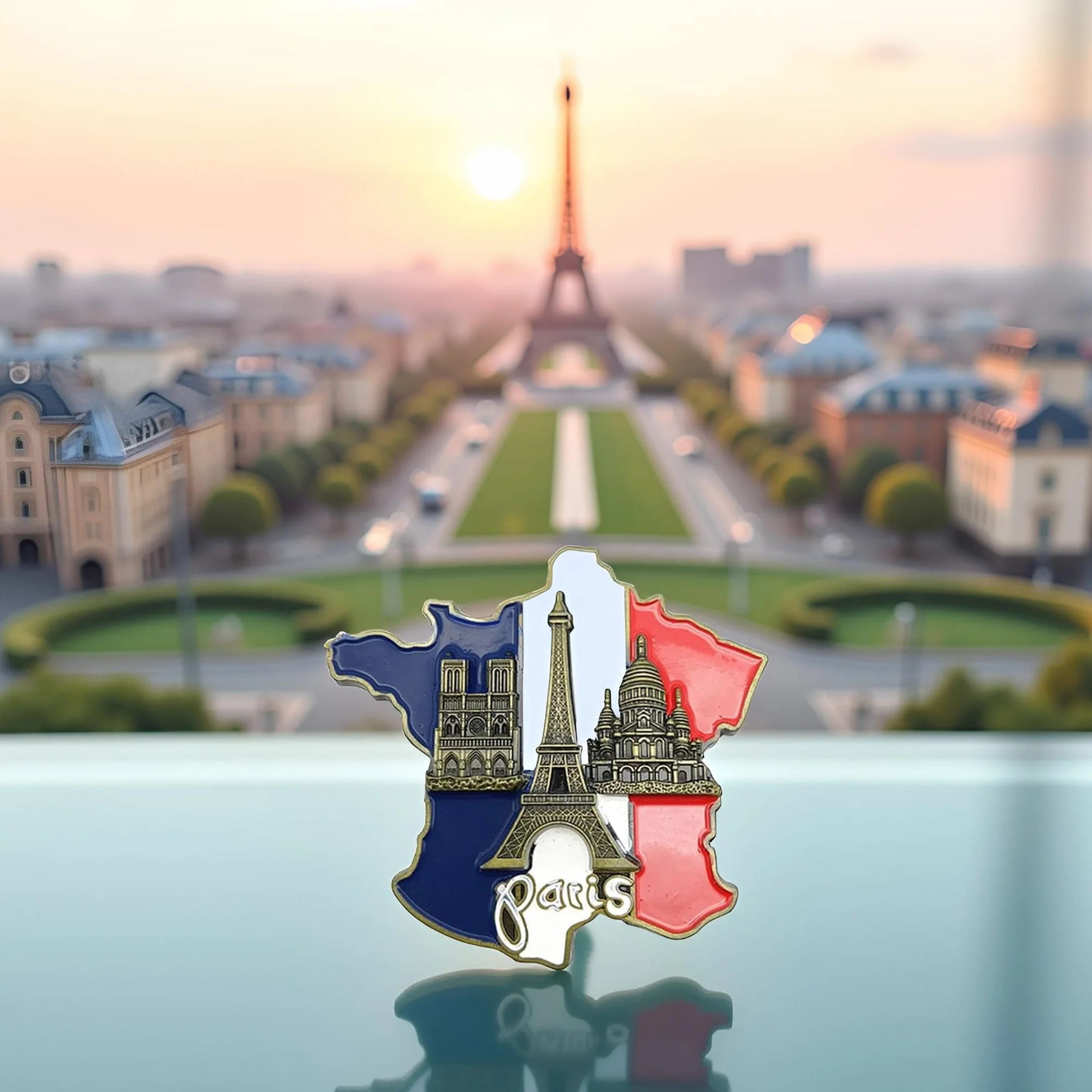 Autocollant multicolore aimants réfrigérateur carte France résine 3D Notre-Dame Paris accessoires