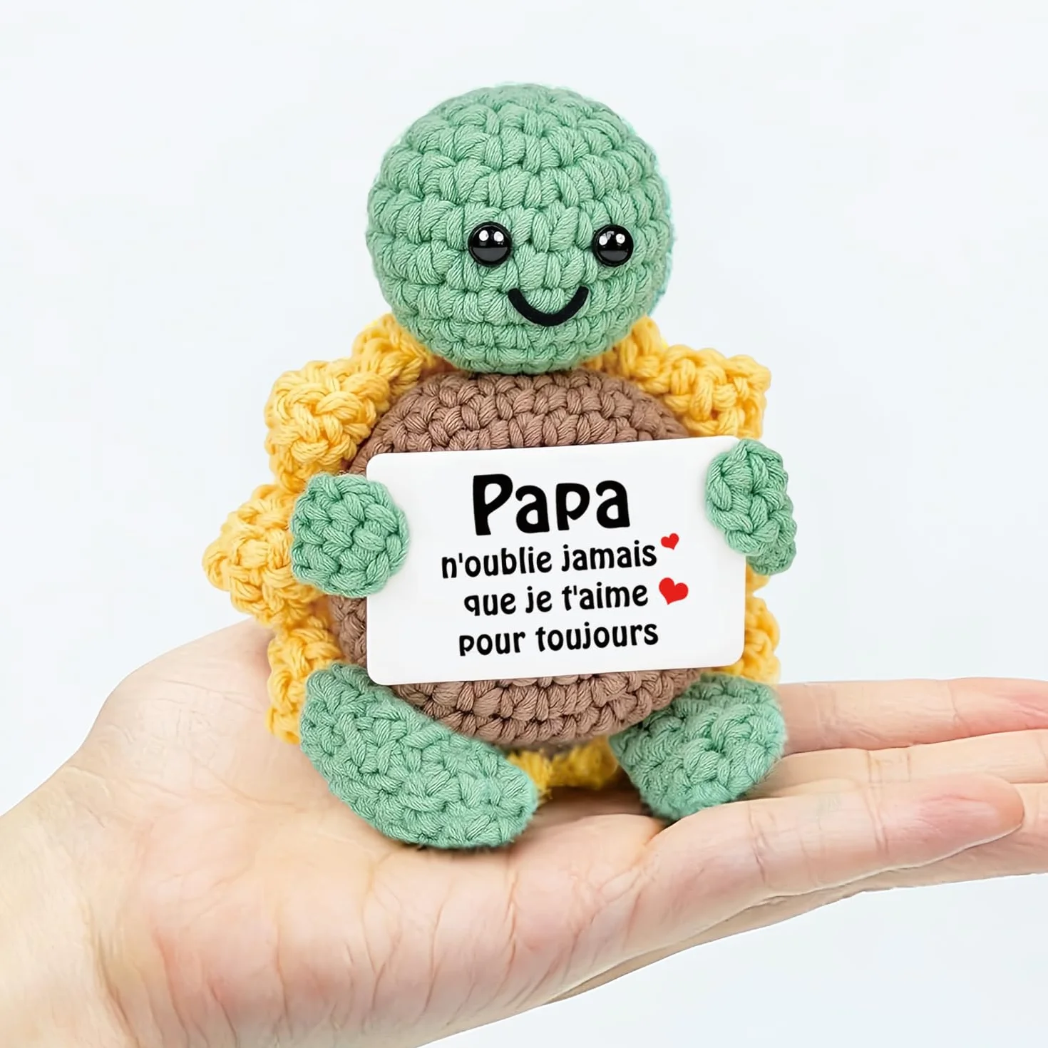 HUKUMA Tortue en Crochet Main avec Carapace en Tournesol Cadeau Papa Noel Anniversaire Fête des Pères