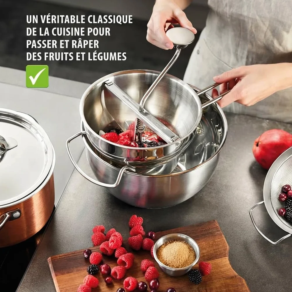 FLOTTE LOTTE® Moulin à légumes 3 disques perforés 1 mm 3 mm 8 mm