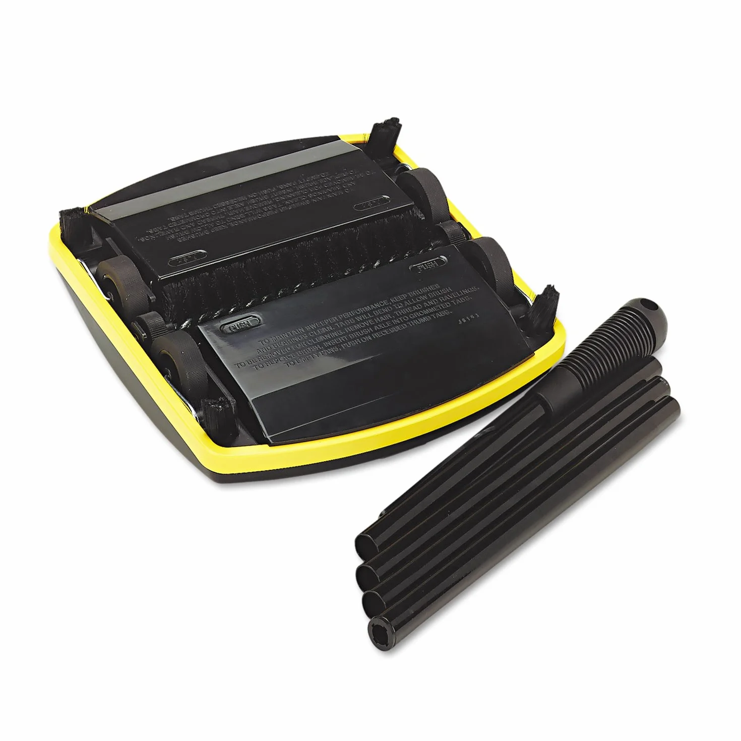 Rubbermaid Commercial Products Balai Mécanique Professionnel 16,5cm | Série Executive, sans Câble, ramasse la Poussière, la Saleté et Les Débris sur Sols Durs & Moquettes | Noir | FG421288BLA