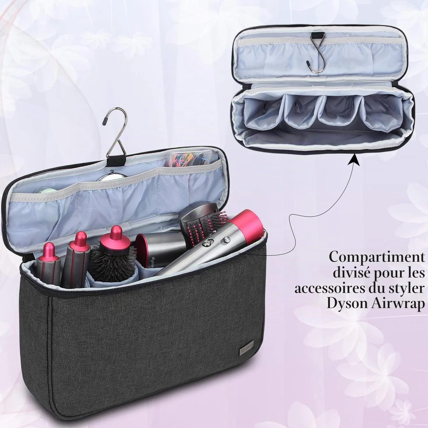 Teamoy Sac de Rangement pour Dyson Airwrap, Étui Portable, Noir