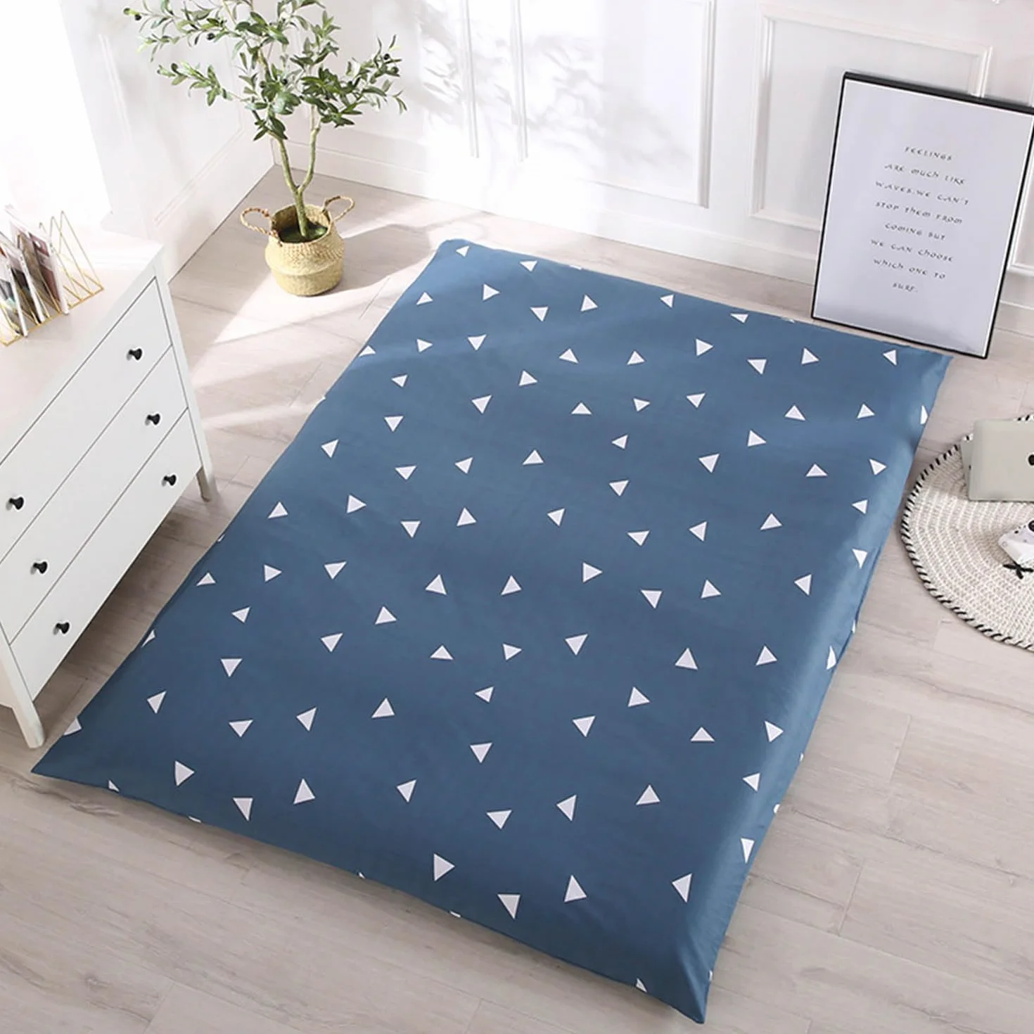 ZORZA Housse de Matelas Futon Coton 90x190cm Double Fermeture Éclair