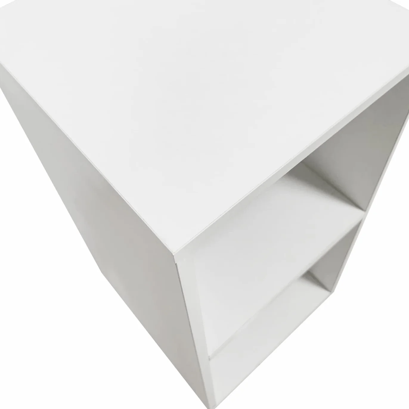 VDD Meuble de rangement pour disques vinyle LP - 2 compartiments - blanc
