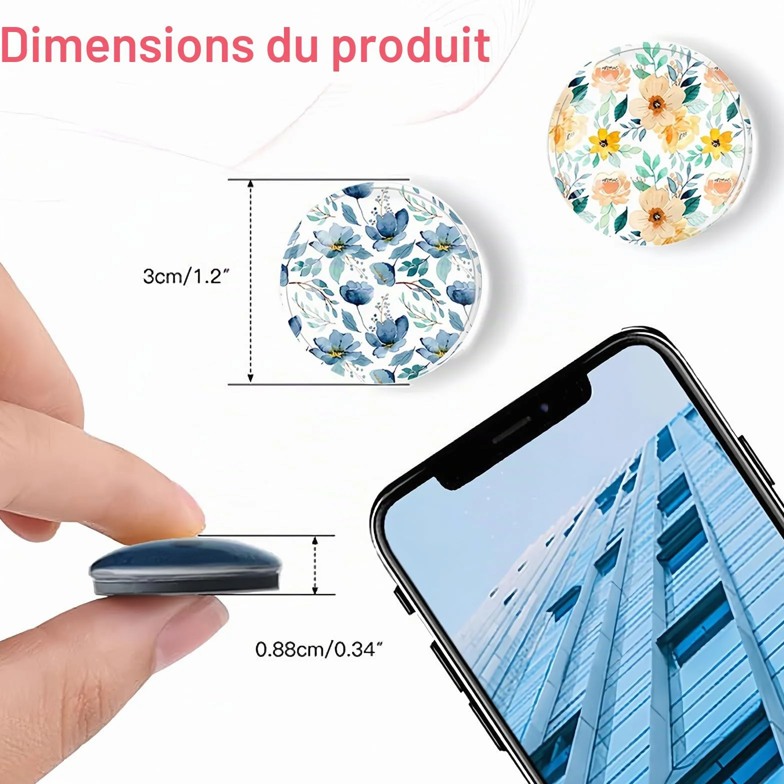 Aimants en Verre Fleurs Mignonnes Colorées pour Réfrigérateurs Tableaux Blancs Cuisines Bureaux
