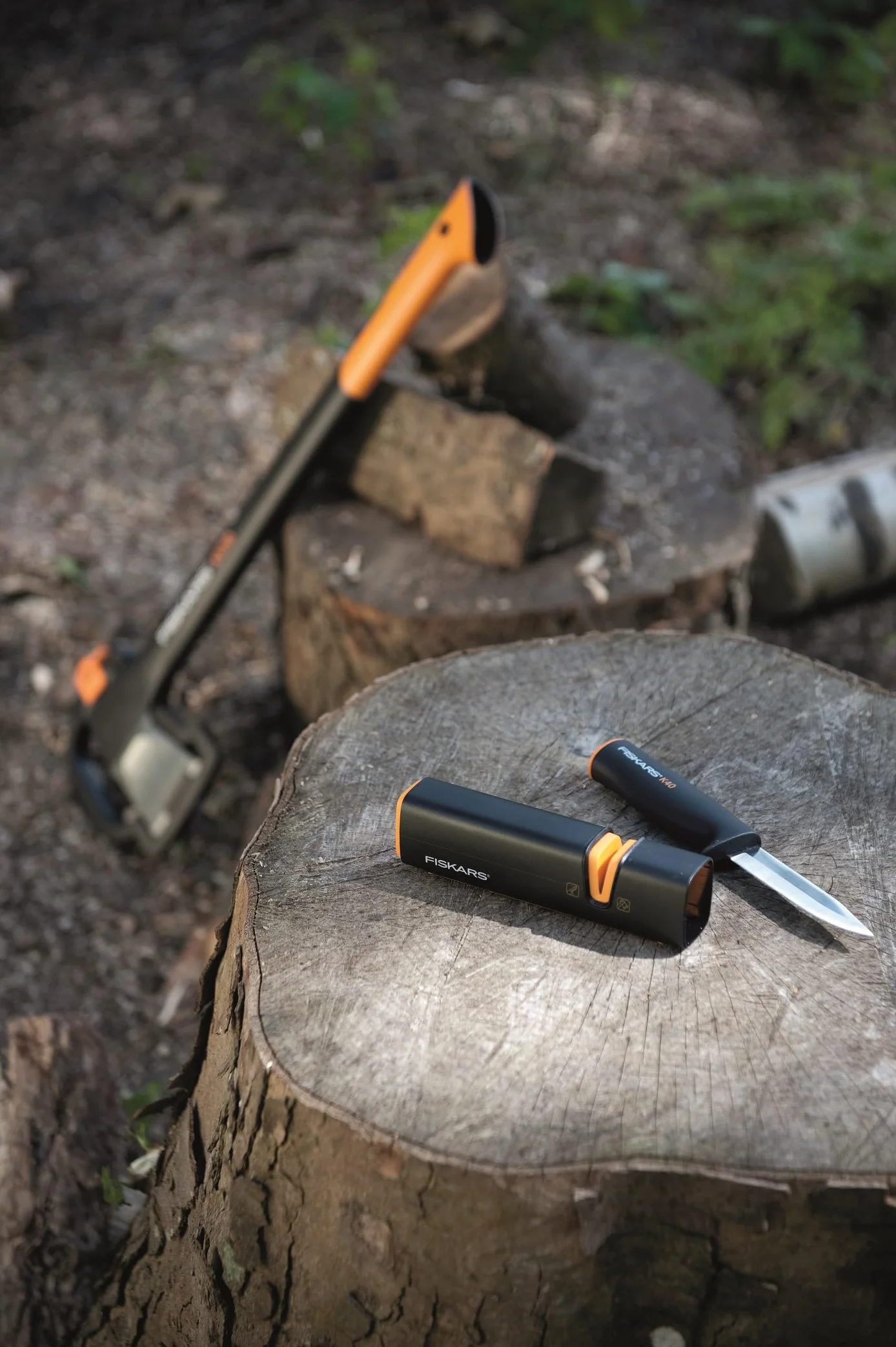 Fiskars Aiguiseur pour haches et couteaux Pierre à aiguiser en céramique Noir Orange Xsharp