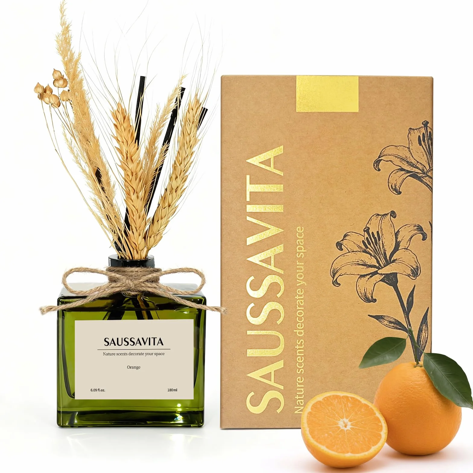 Diffuseur de Parfum Flower pour Bureau 120 Jours Citrus Energizing Scent avec 7 bâtonnets