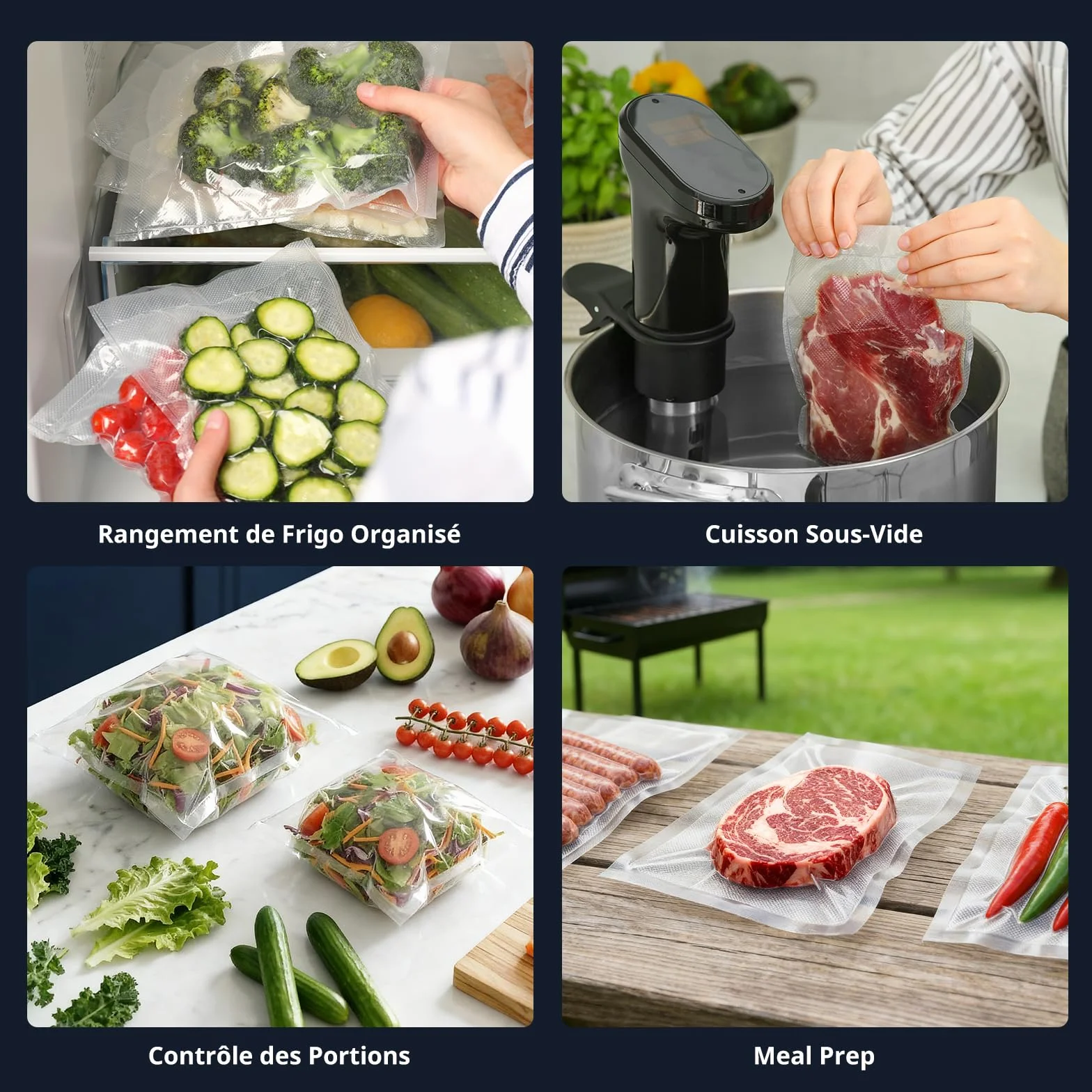 AIRMSEN 95 kPa Machine sous vide avec fonction gonflage, modes Sec/Humide, double scellage 30 cm, coupe-sac intégré, rouleau & bac amovible – conserve les aliments jusqu’à 8× plus longtemps