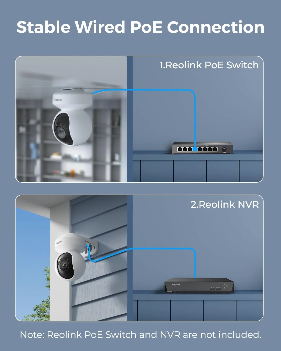 Reolink 4K PoE Security Camera Zewnętrzna kamera IP z kolorowym noktowizorem, obrotem 355° i pochyleniem 50°, automatycznym śledzeniem, inteligentnym wykrywaniem E1 Outdoor SE PoE