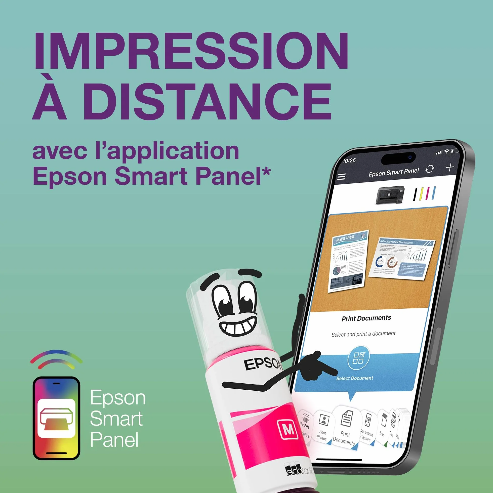 Imprimante multifonction A4 Wi-Fi EcoTank ET-4800 avec réservoirs d'encre et 3 ans d'encre inclus