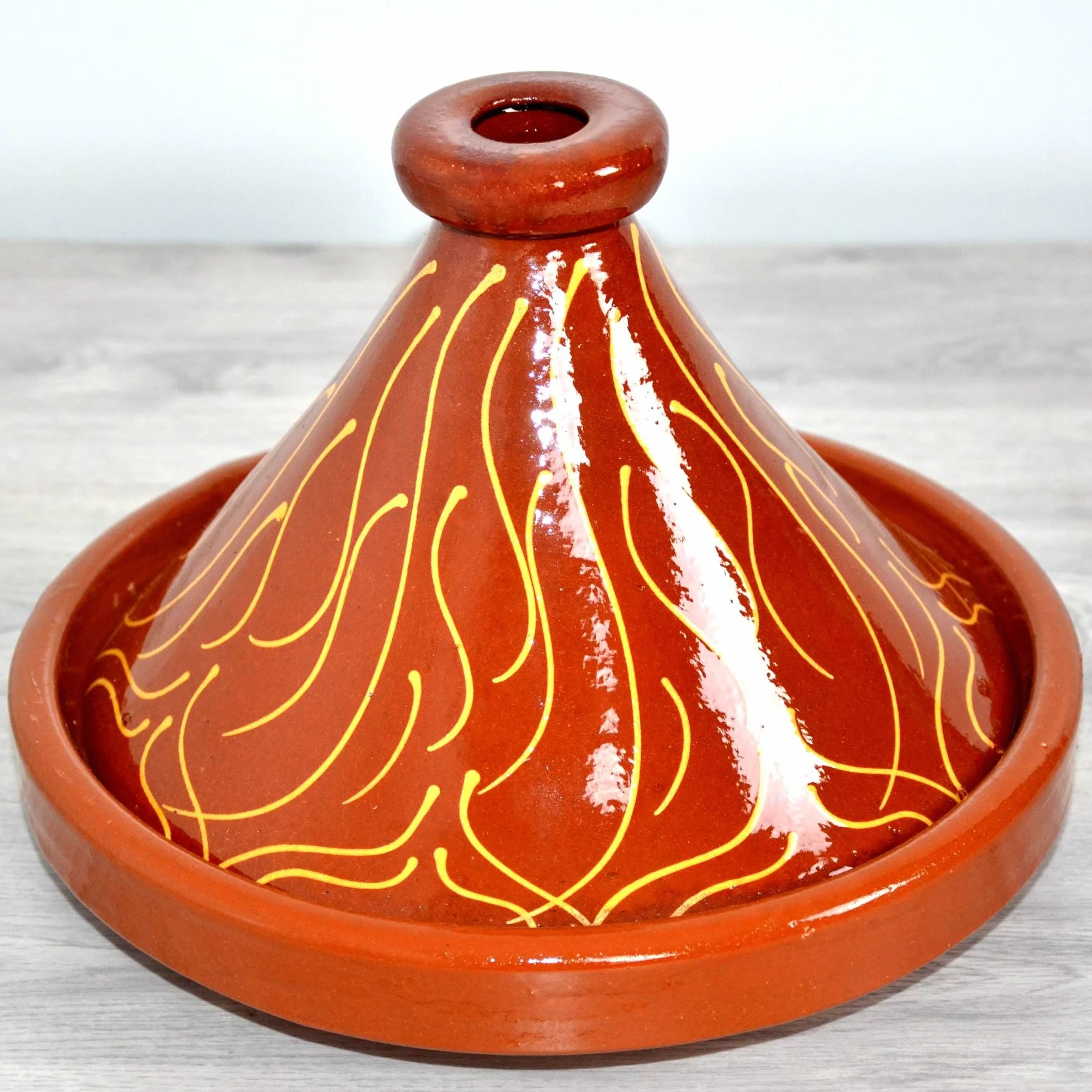 Tajine marocain, faitout, faitout en maroc émaillé pour 4 à 5 personnes, marmite en terre cuite originale, fabriquée à la main à Marrakech