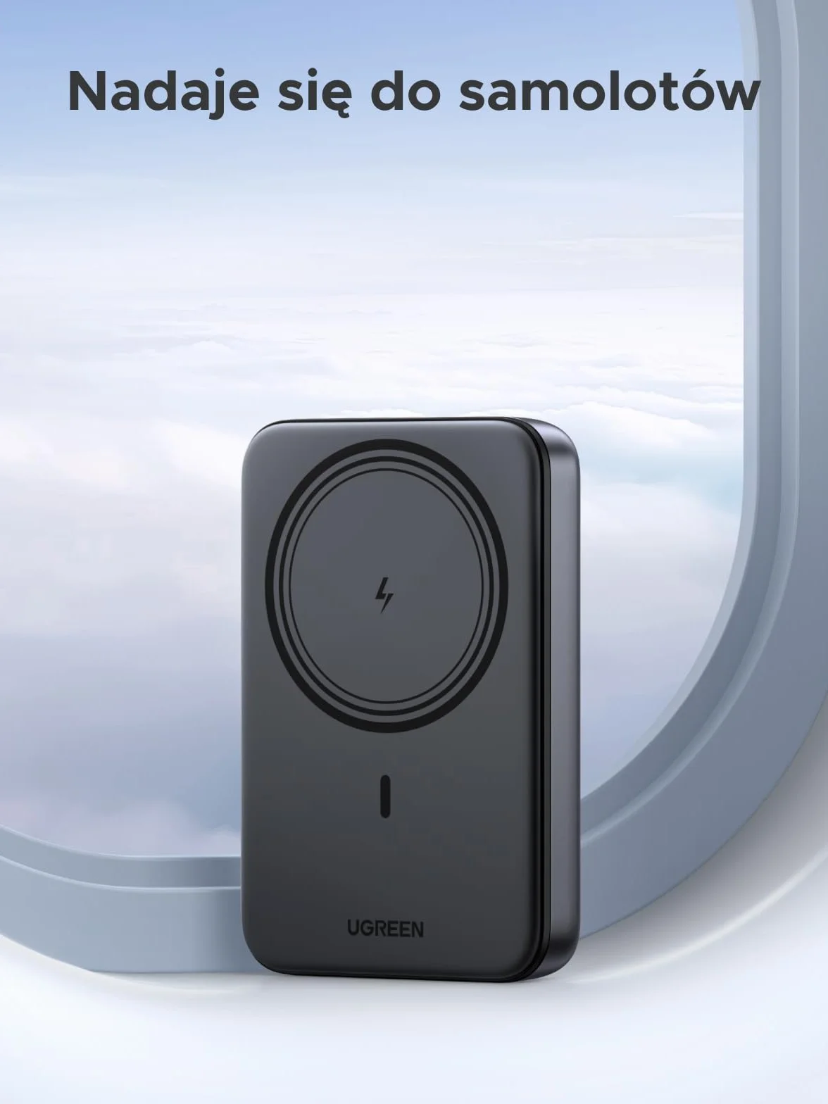 UGREEN Wireless Powerbank 10000mAh Magnetic Power Bank z funkcją szybkiego ładowania USB-C, bezprzewodowa bateria zewnętrzna MagSafe kompatybilna z iPhone 17 Pro Max/17 Pro/16/15-12（czarny）