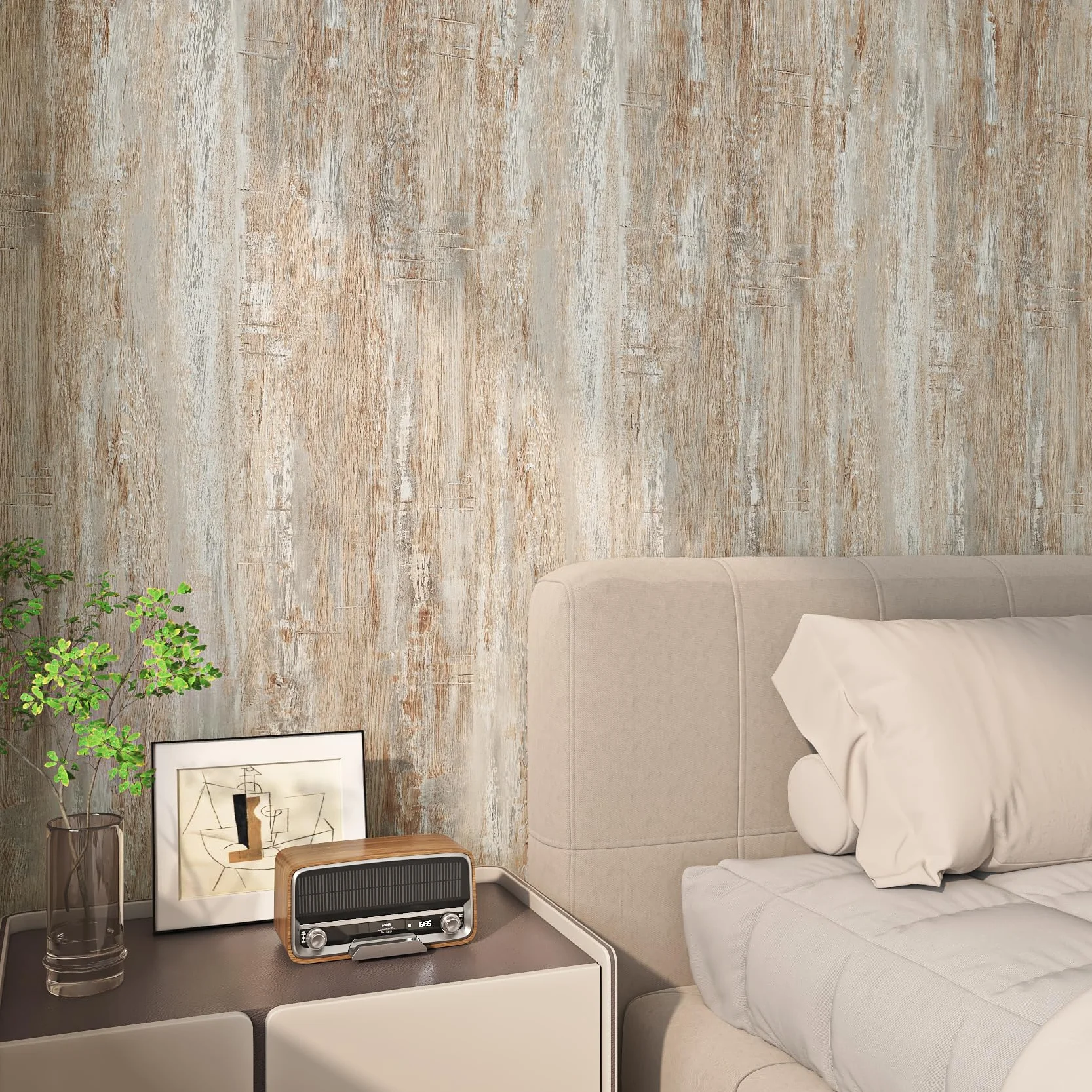 Livelynine Papier Adhésif pour Meuble Bois Clair Imperméable Rouleau 40cm x 2m
