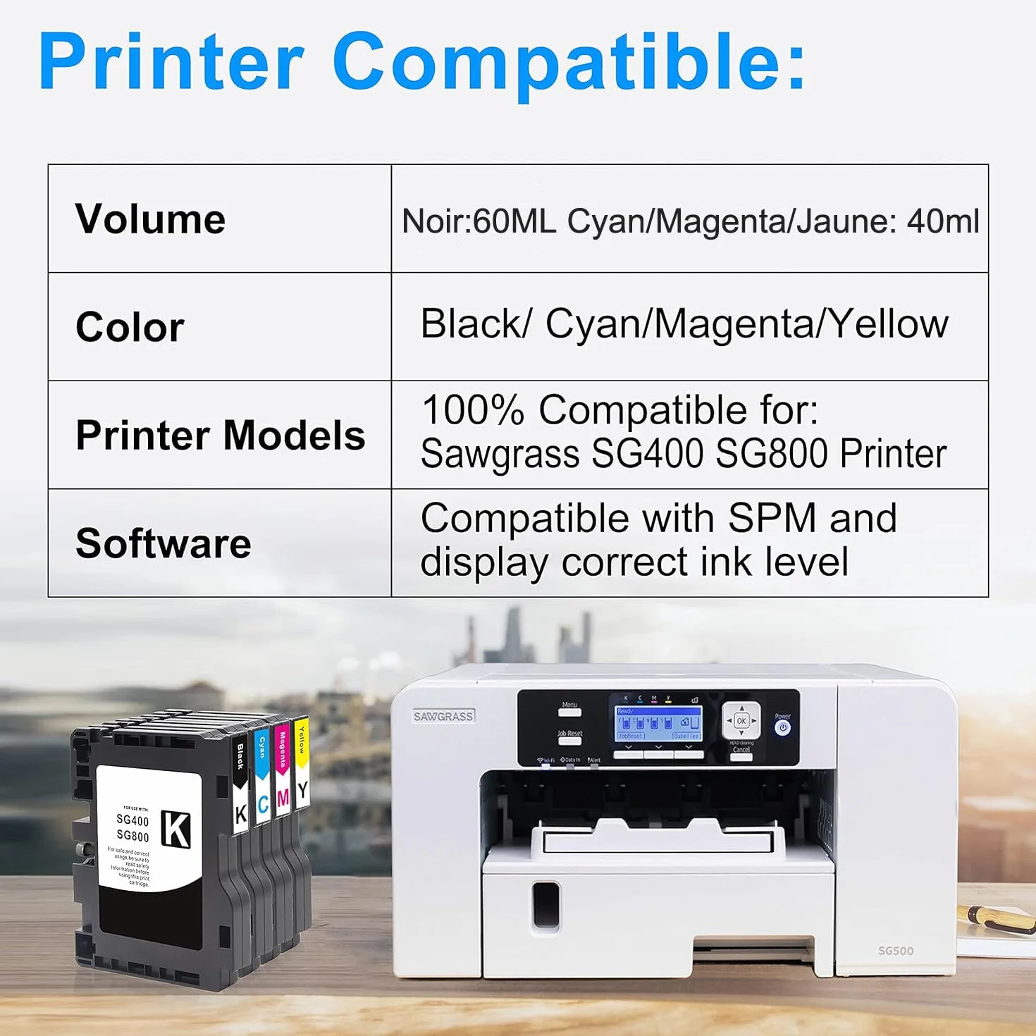 Cartouches d'encre de sublimation magenta compatibles Sawgrass Virtuoso SG400 SG800 Ricoh Aficio SG3100 SG3110 SG7100