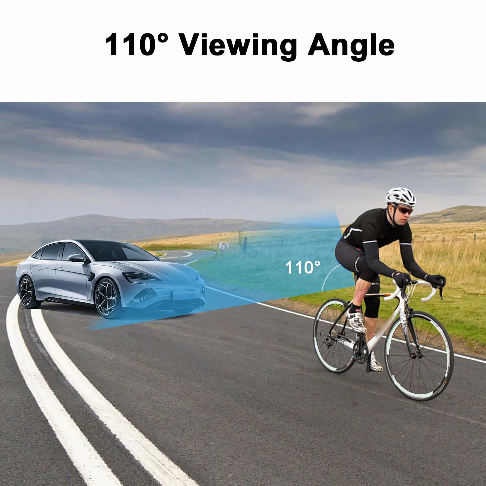 Shkalacar Rowerowa kamera cofania, kamera 1080P z 5-calowym monitorem, noktowizorem, szerokim kątem widzenia 110° do rowerów górskich, rowerów górskich