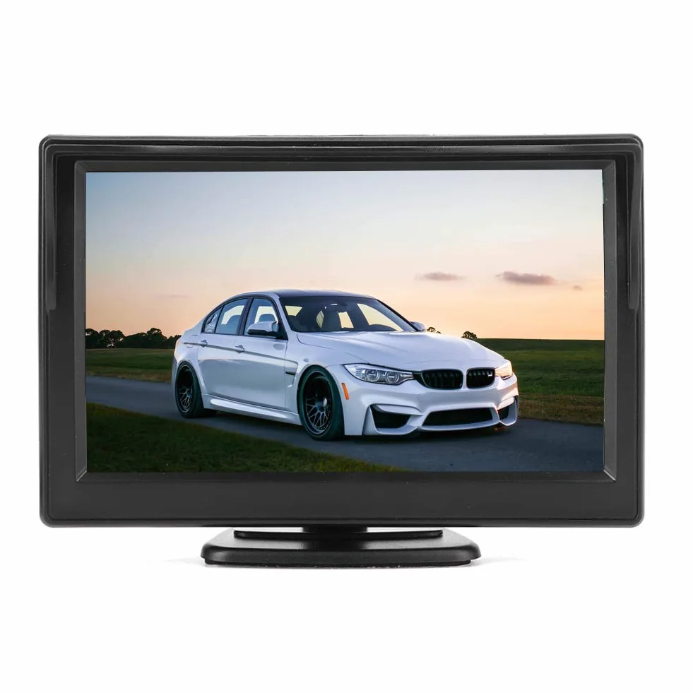 Samochodowy Monitor HD TFT LCD 5-calowy 2-kanałowy Odtwarzacz Wideo z Wejściem AV do Kamer Cofania (brak aparatu)