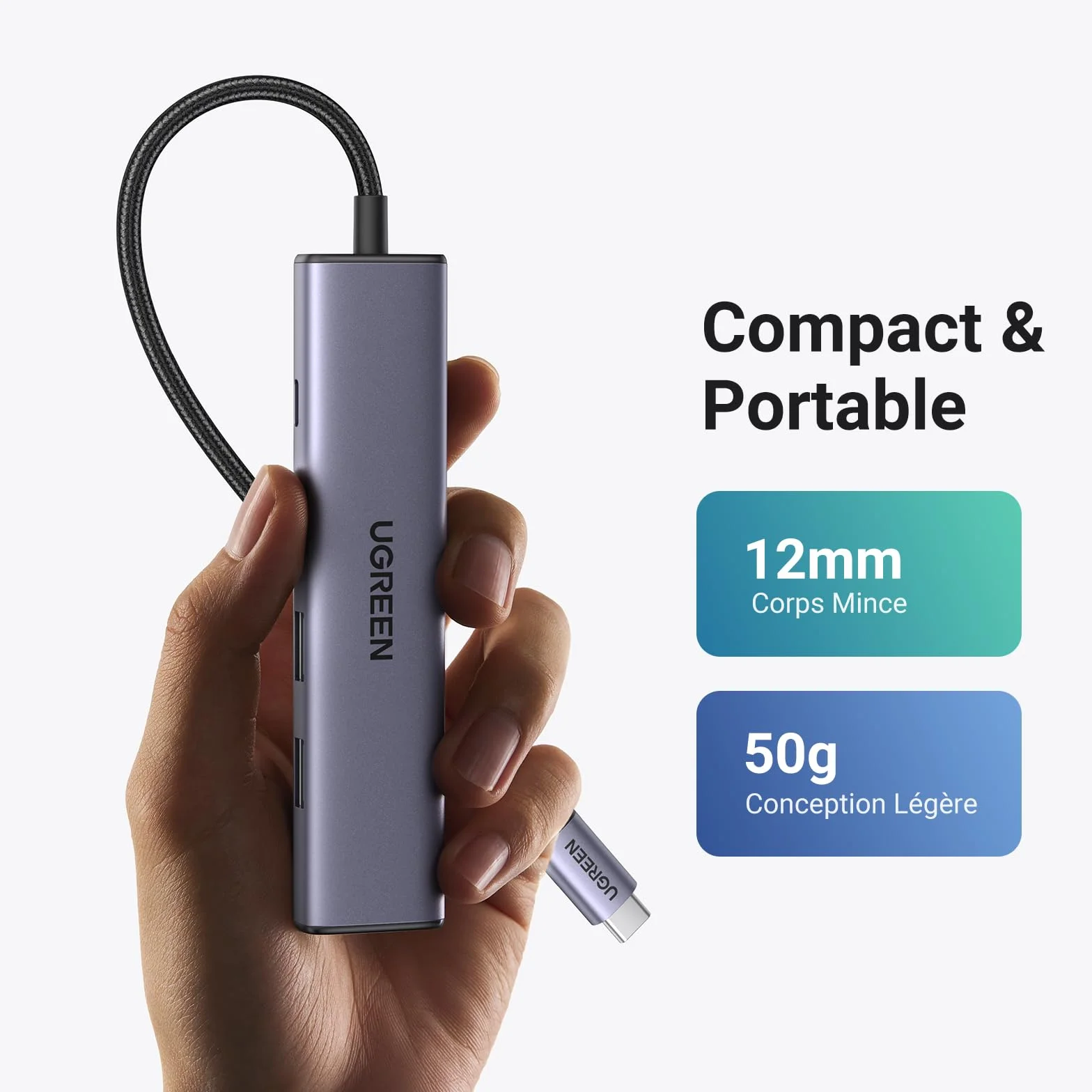 UGREEN Revodok 105 Hub USB C HDMI 4K PD 100W Charge 5 en 1 Adaptateur USB C vers HDMI Compatible MacBook iPad Pro Air Surface
