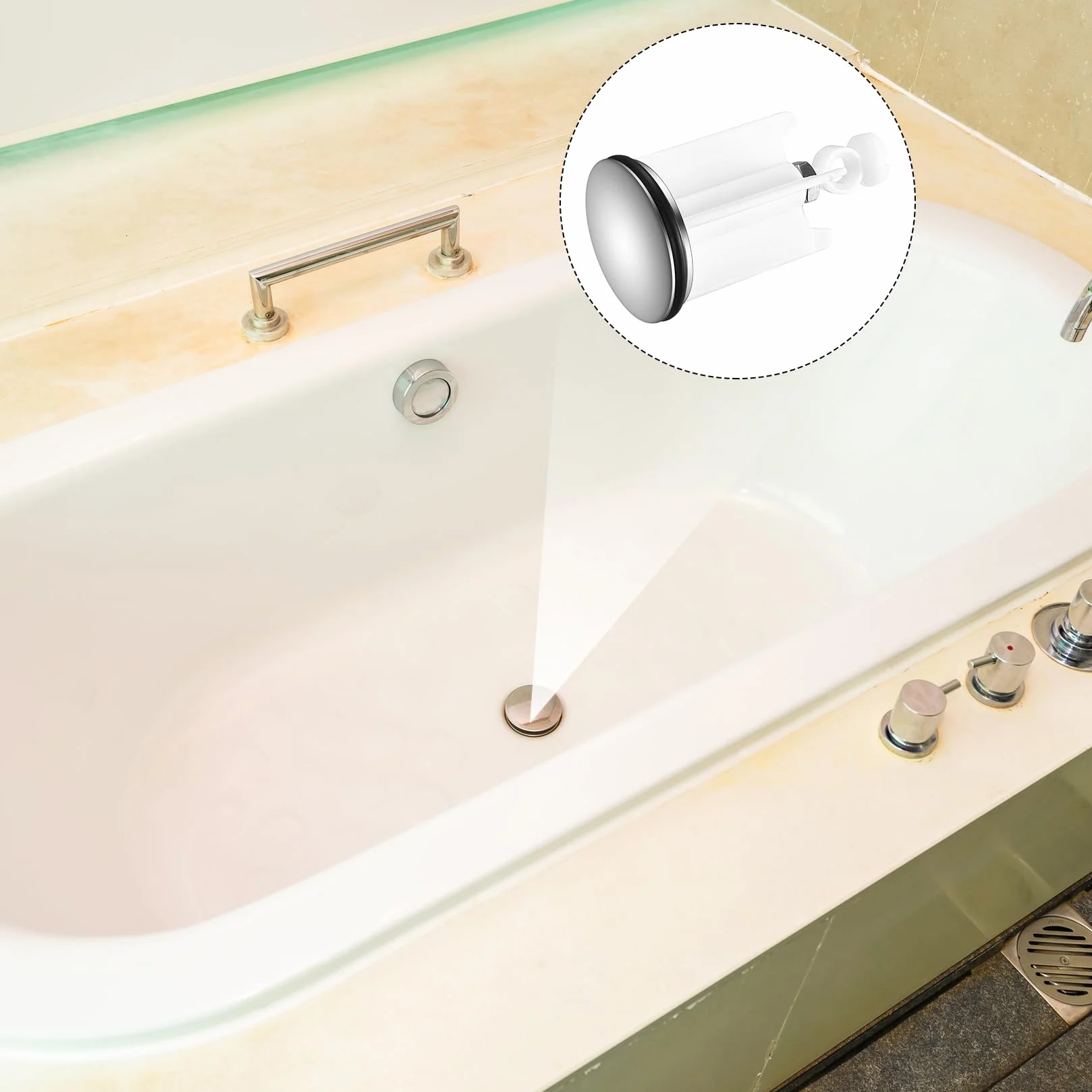 Bouchon Lavabo Universel 2 Pièces avec Filtre Cheveux pour Évier, Bidet, Salle de Bain