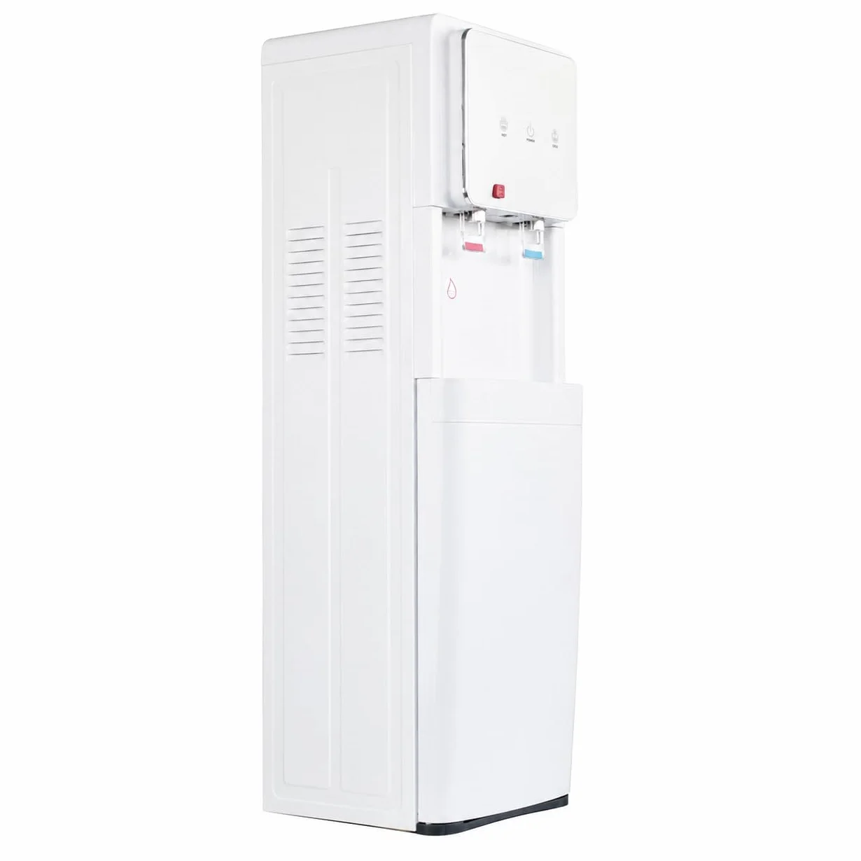 Fontaine à Eau à Osmose Inverse à 5 étapes. Modèle : Refroidisseur Blanc Eco-Standard RO 2T. Filtres en Ligne Standard. Distribution d'eau Froide et Naturelle ou Froide et Chaude.