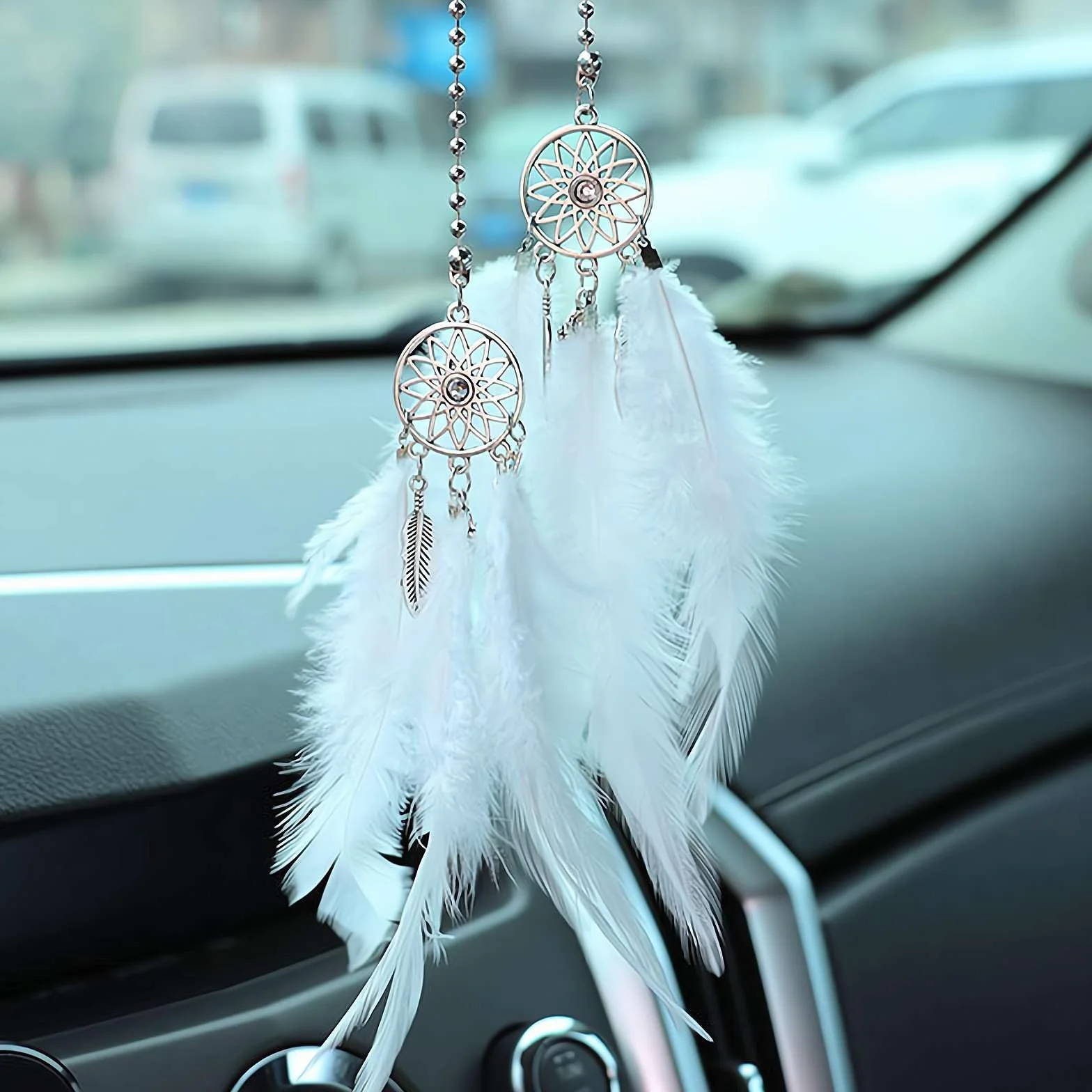 Attrape-rêves voiture décoration suspendre cristal pendentif cadeau fille blanc